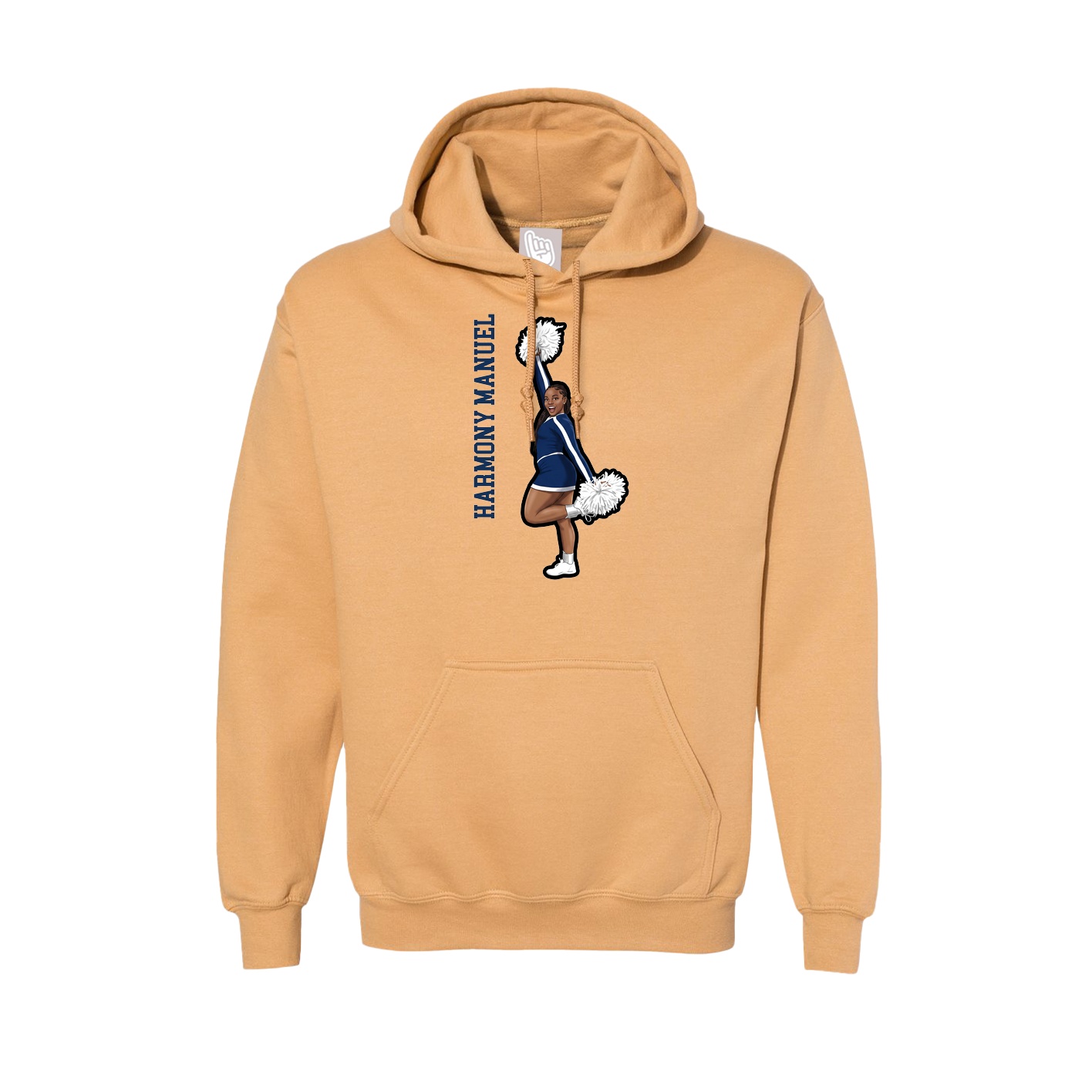 Hoodie — Name Vertical in Vegas Gold