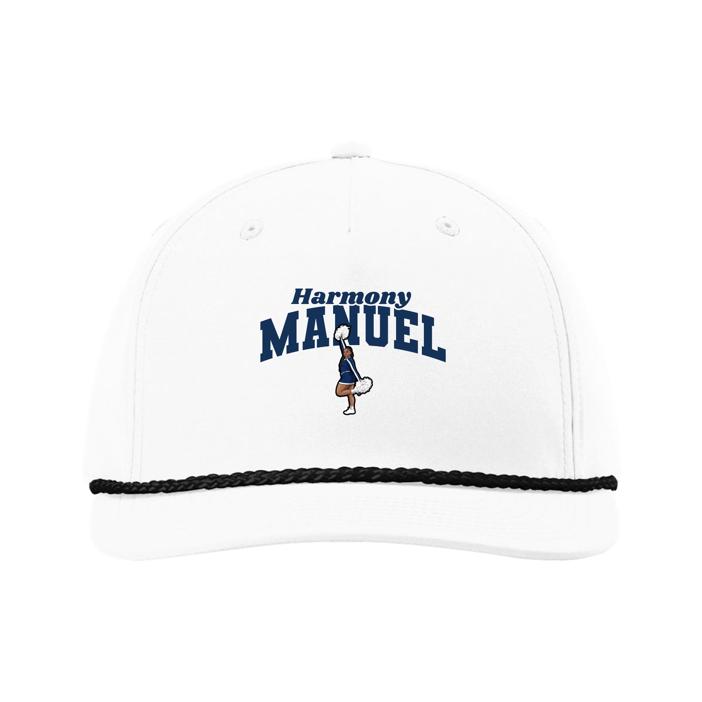 Five-Panel Classic Rope Cap — Signature Arch in White