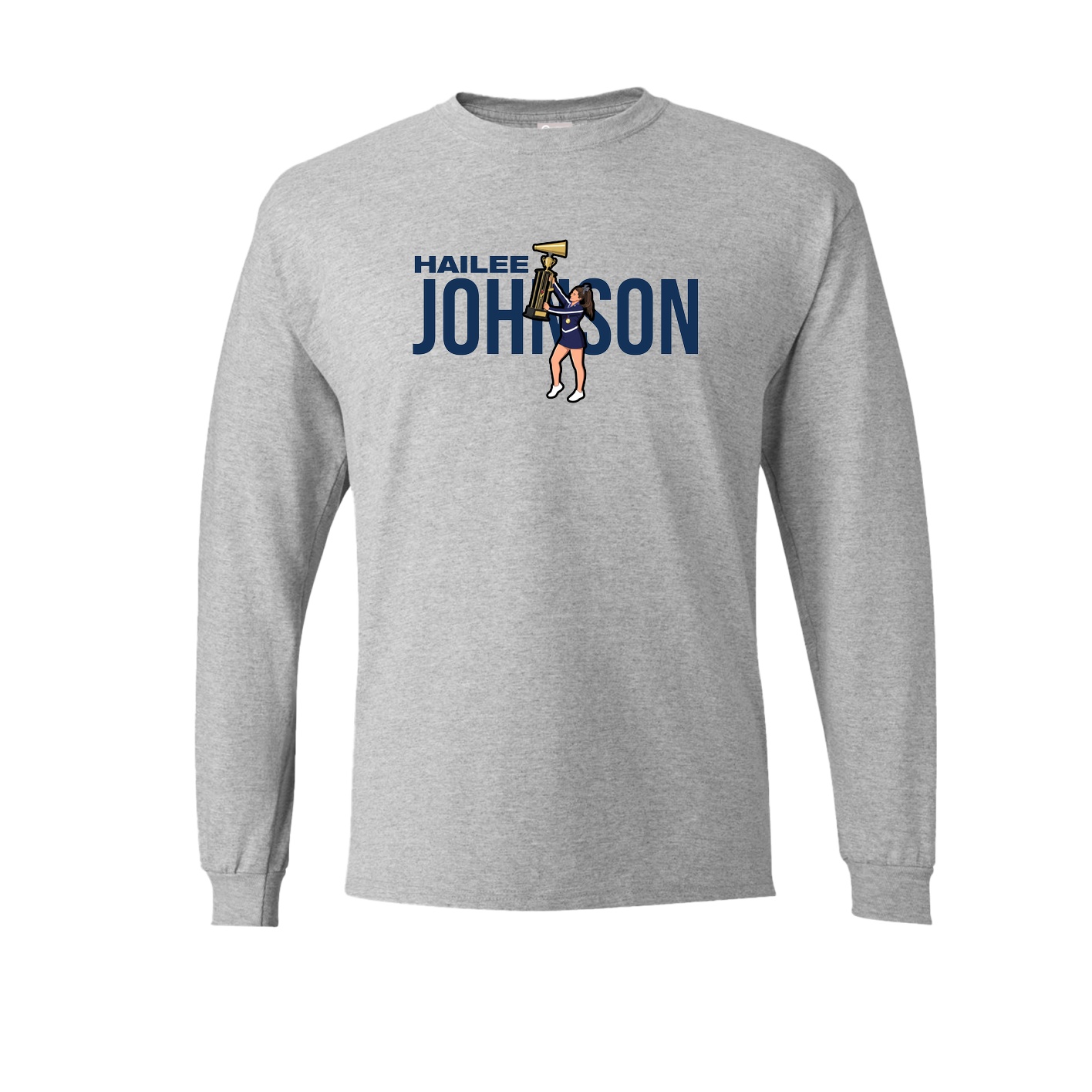 Long Sleeve Tee — Player Name in Grey