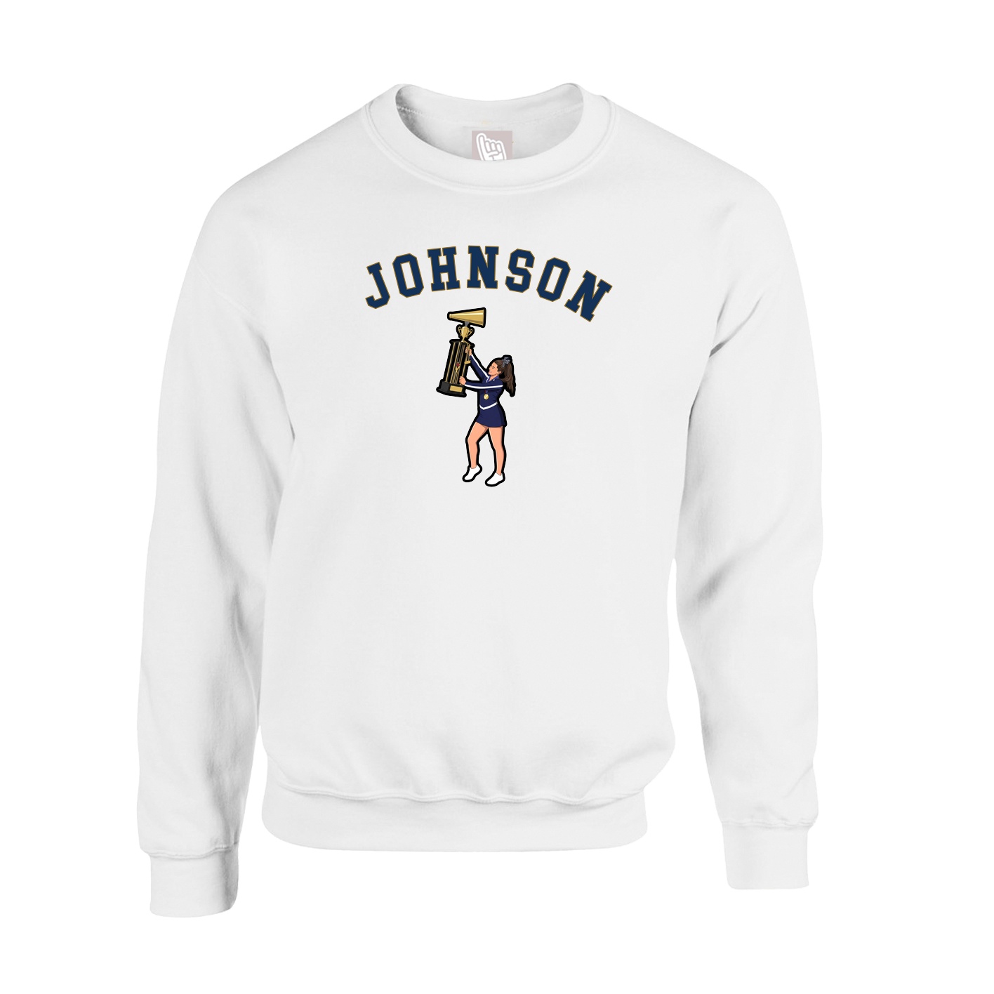 Fleece Crew — Shirsey Arch in White