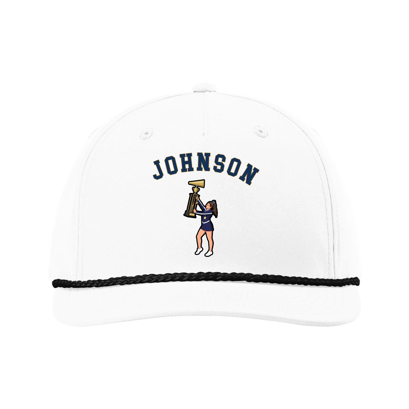 Five-Panel Classic Rope Cap — Shirsey Arch in White