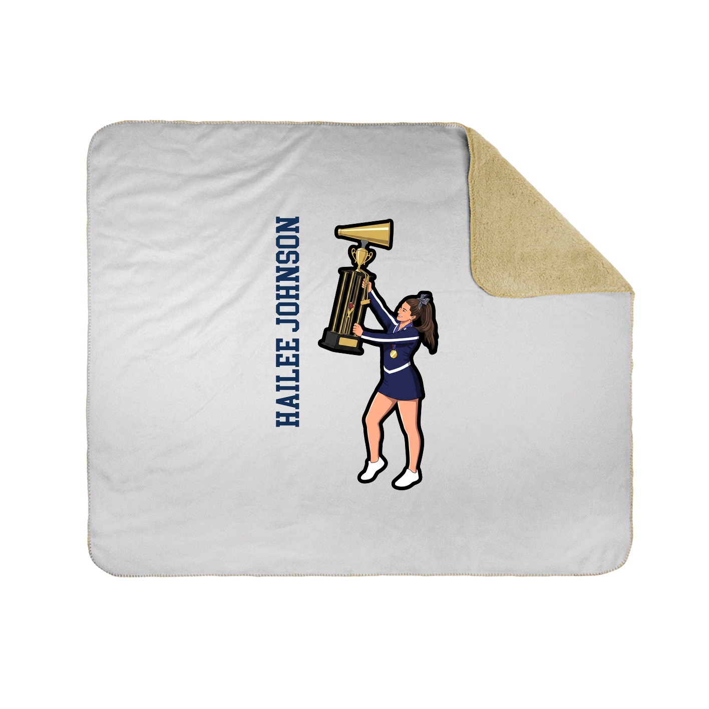 Throw Blanket — Name Vertical in White