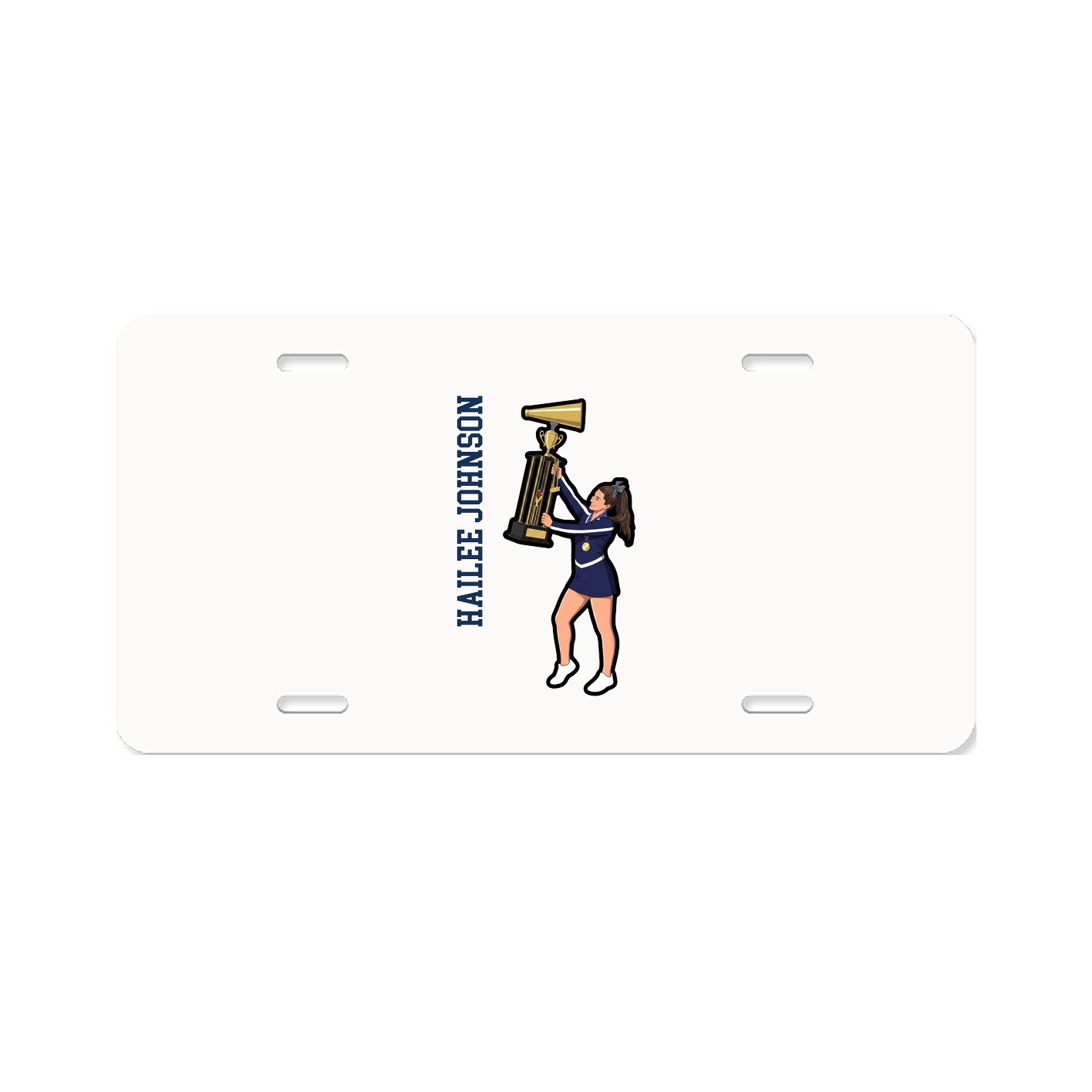 License Plate — Name Vertical in Classic