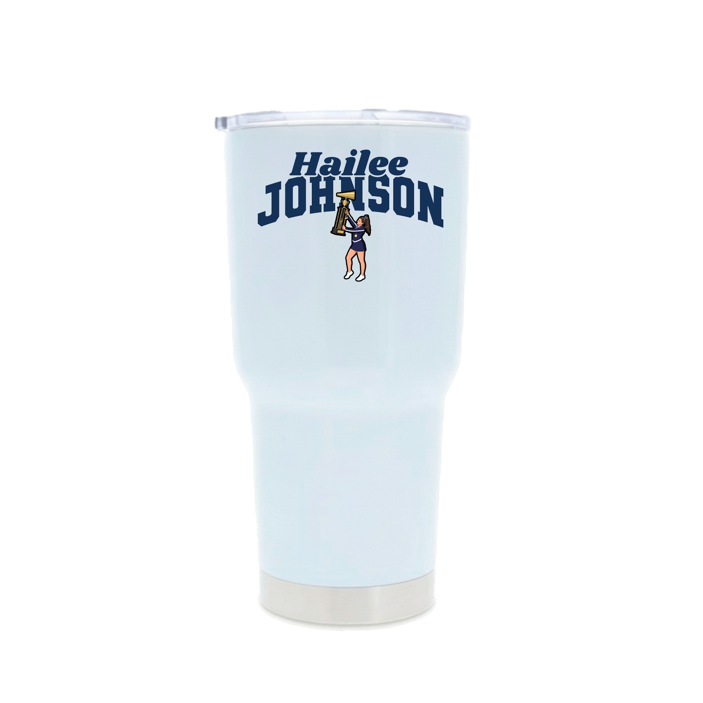 30oz Stainless Steel Tumbler — Signature Arch in White