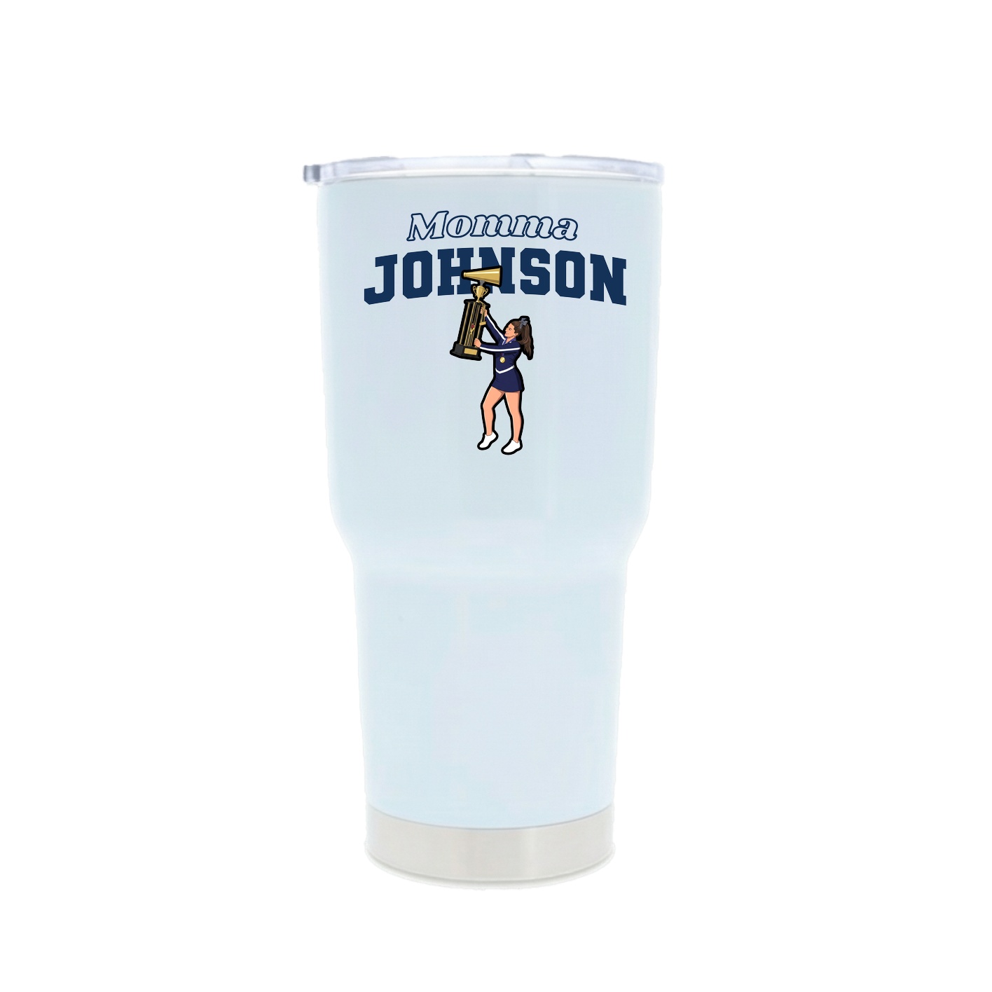 30oz Stainless Steel Tumbler — Mothers Day Block in White