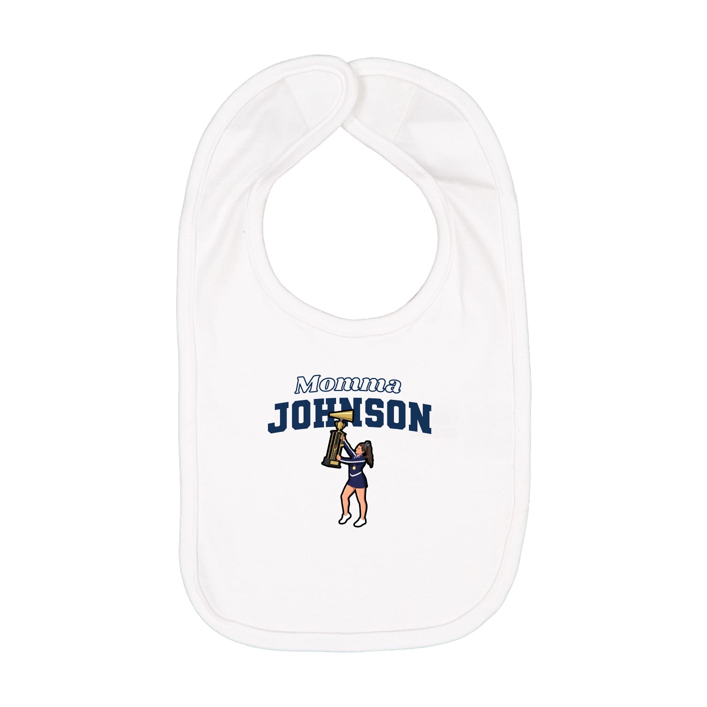 Infant Bib — Mothers Day Block in White