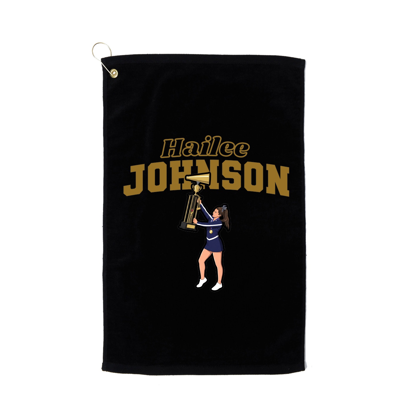 Golf Towel — Name Arch in Black