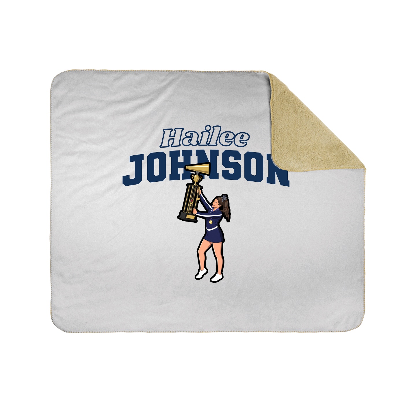 Throw Blanket — Name Arch in White