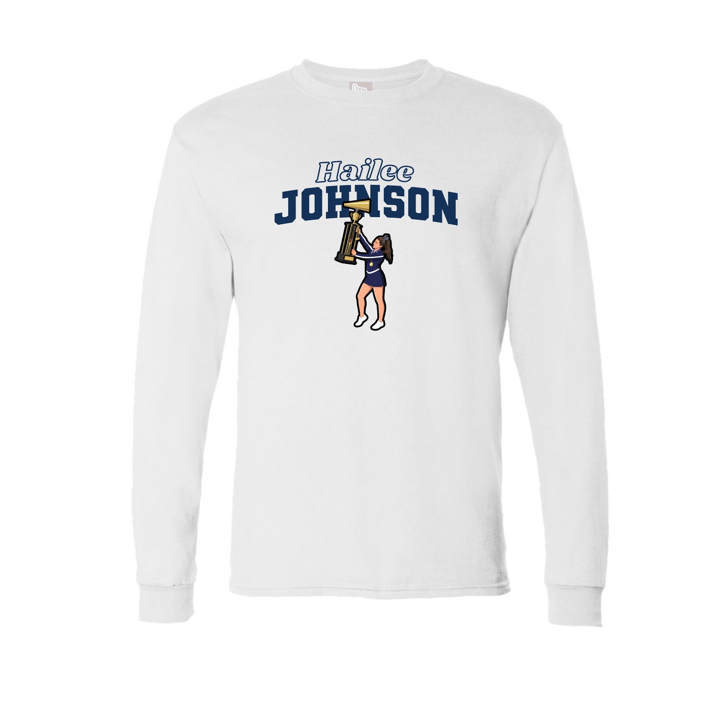 Long Sleeve Tee — Name Arch in White
