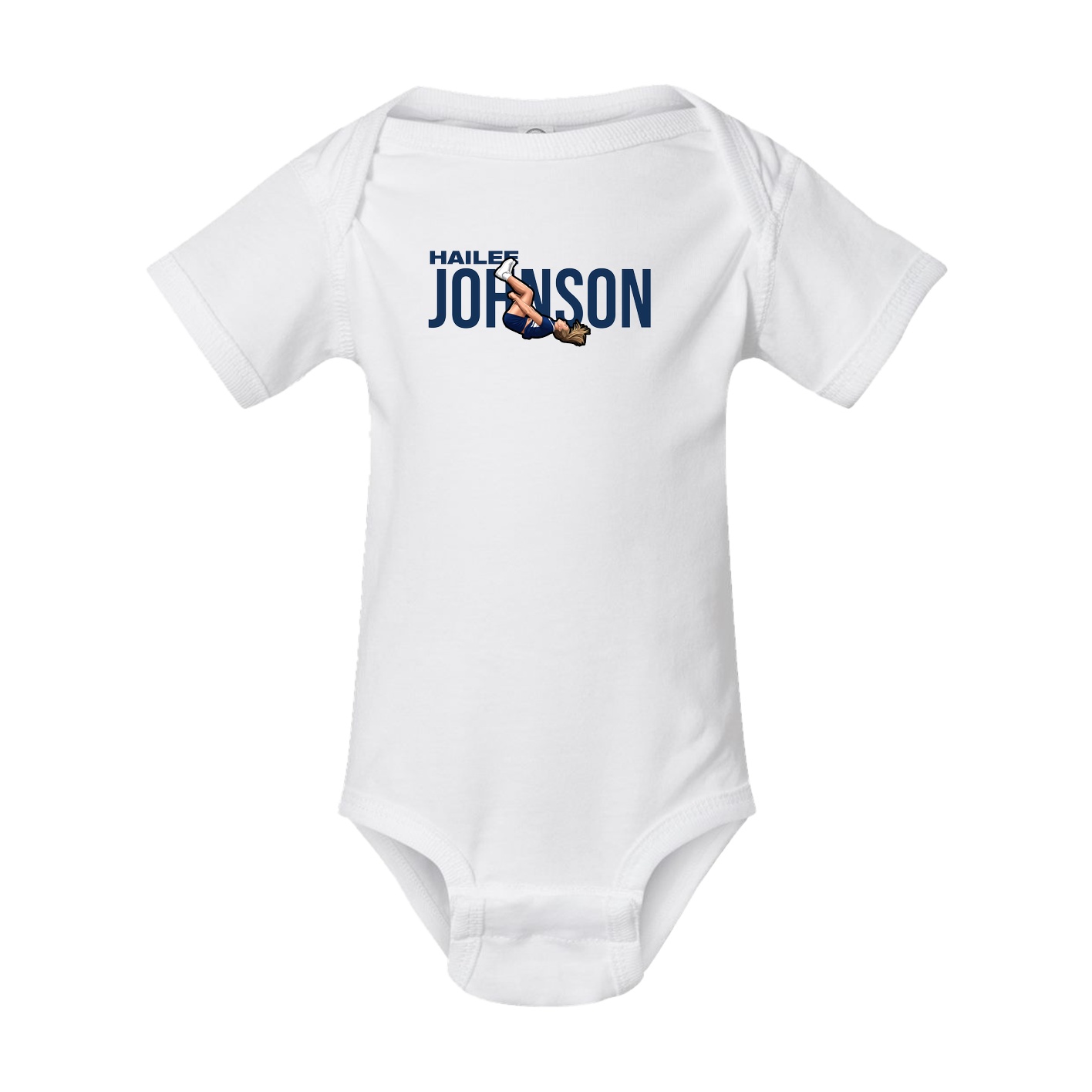 Baby Onesie — Player Name in White