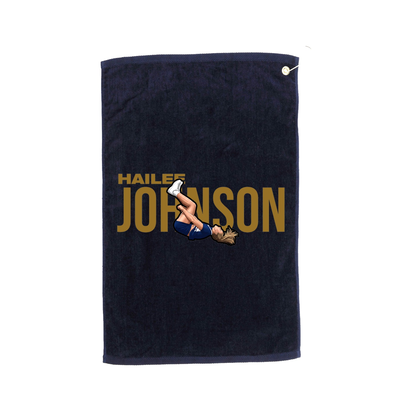 Golf Towel — Player Name in Navy