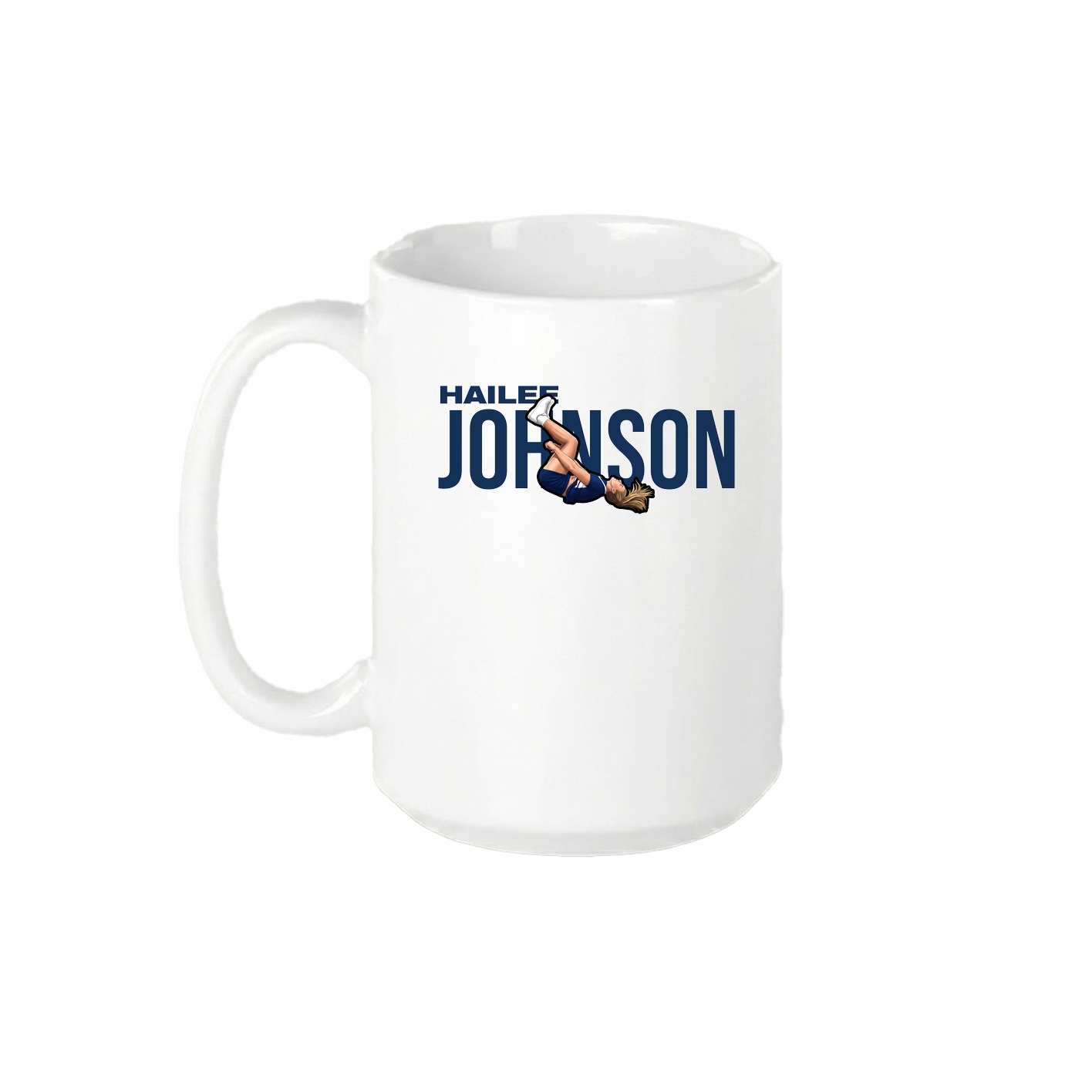 15oz Coffee Mug — Player Name in White