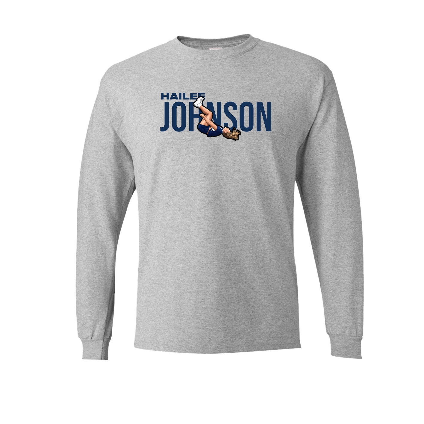 Long Sleeve Tee — Player Name in Grey