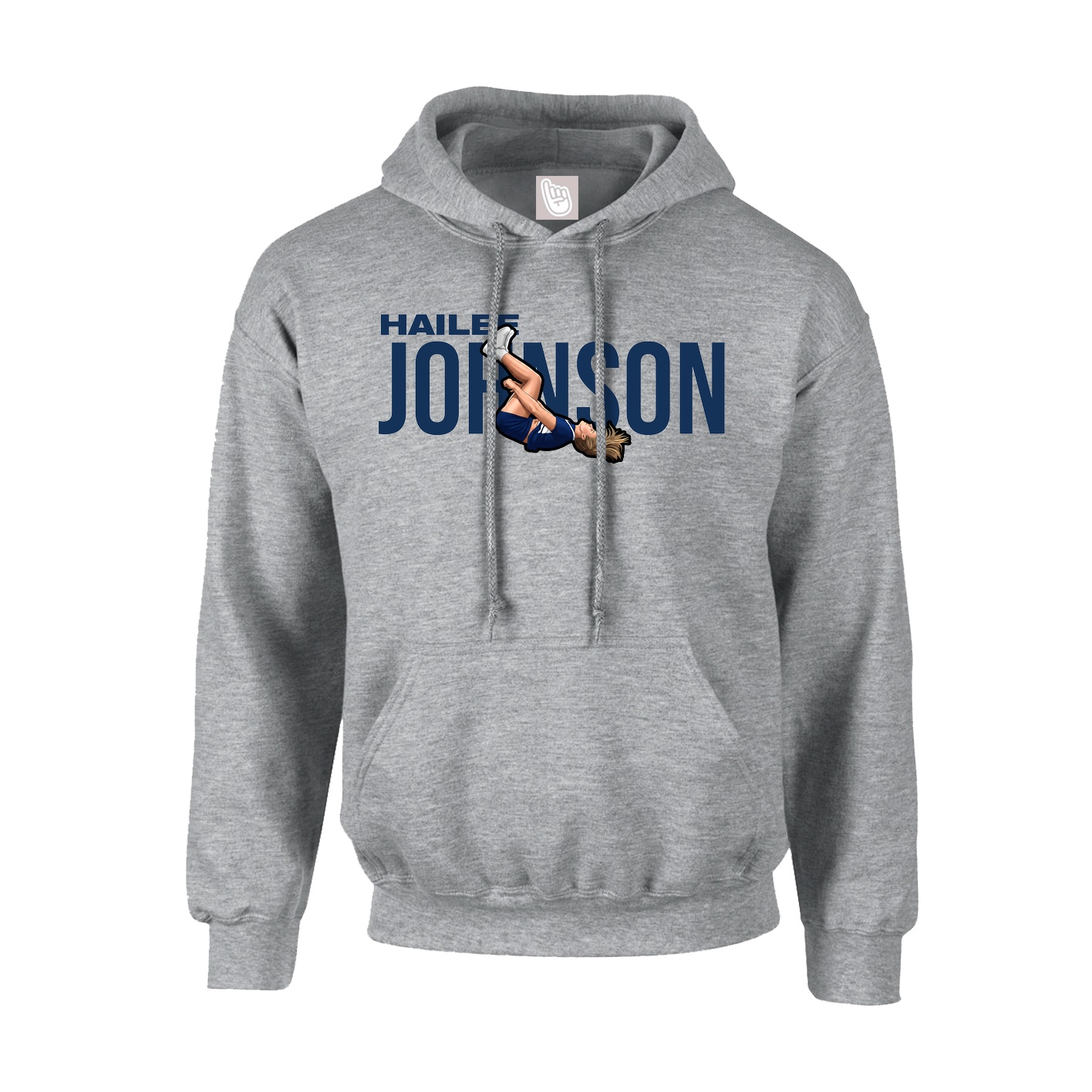 Youth Hoodie — Player Name in Grey