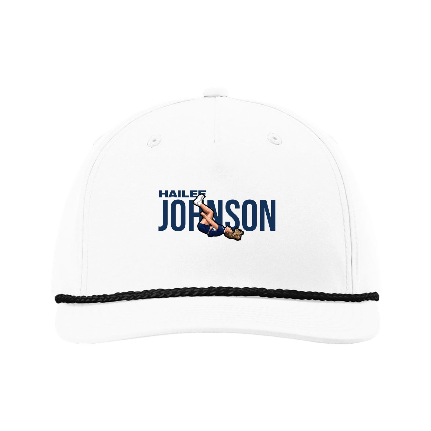 Five-Panel Classic Rope Cap — Player Name in White