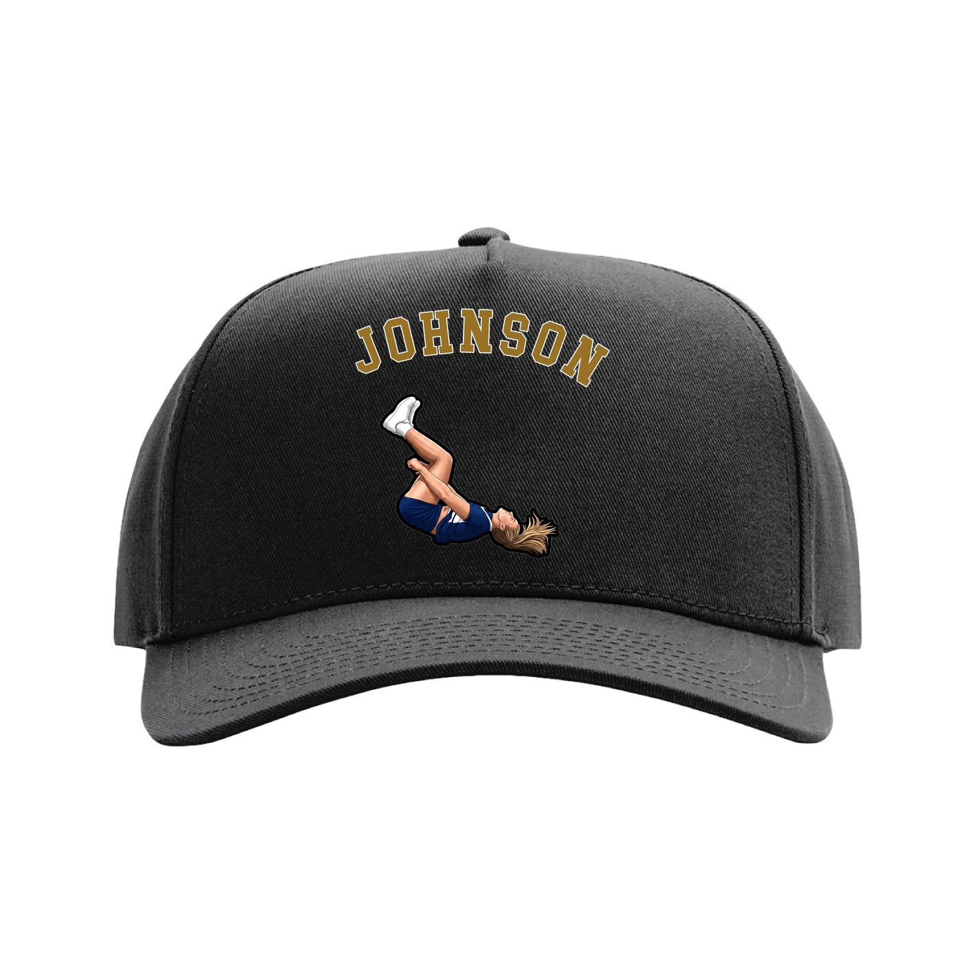 Full Fabric Five-Panel Champ Cap — Shirsey Arch in Black