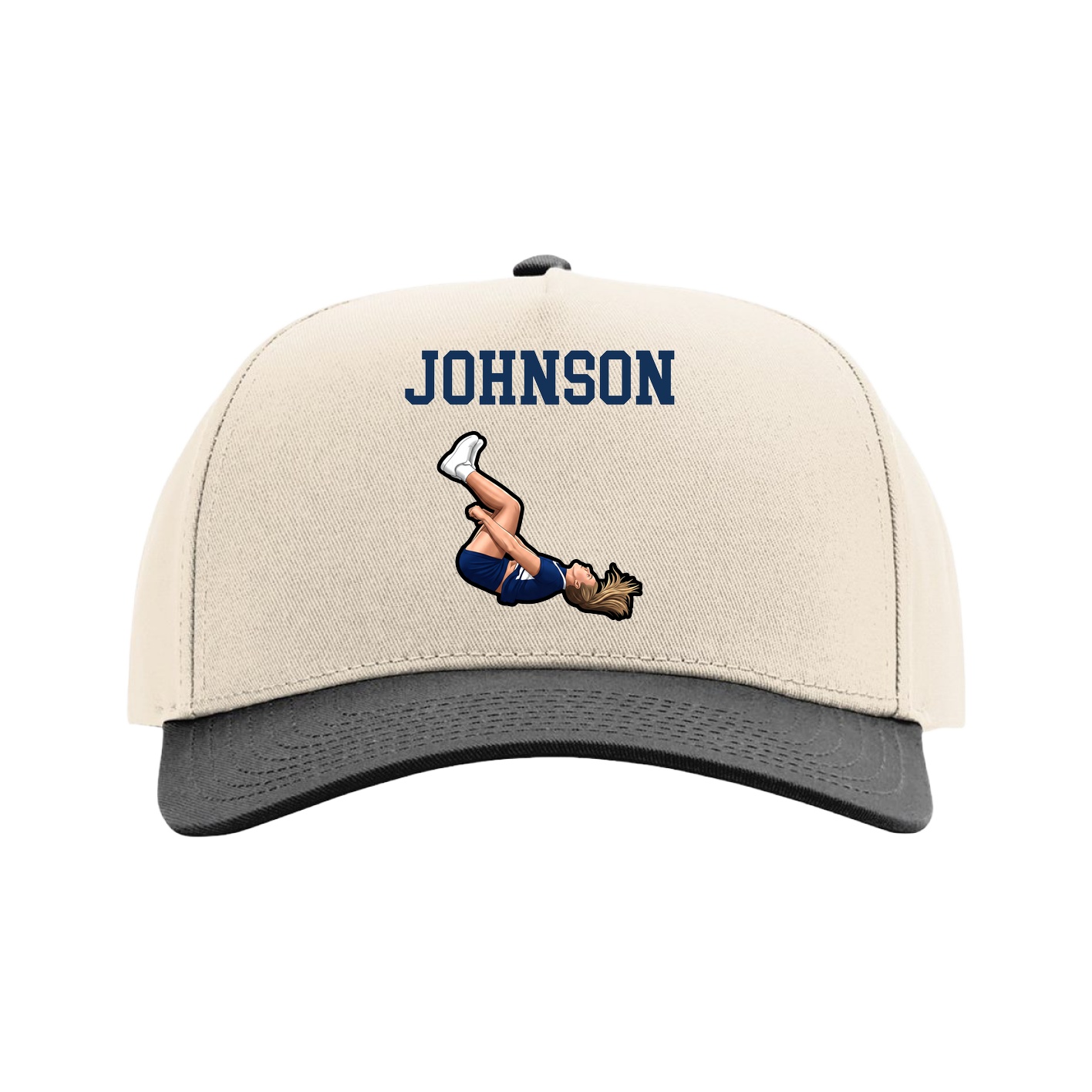 Full Fabric Five-Panel Champ Cap — Shirsey in Cream/Black