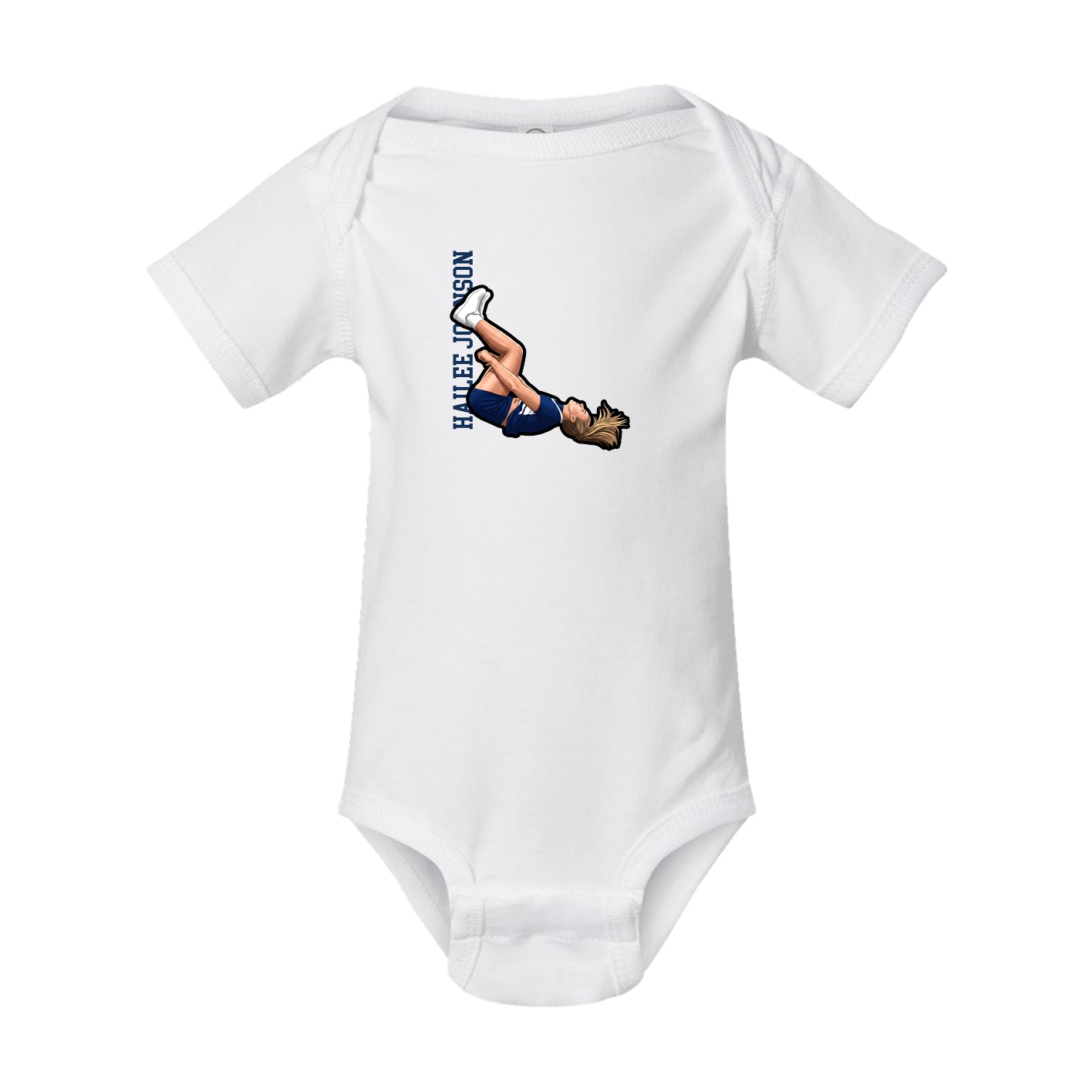 Baby Onesie — Name Vertical in White