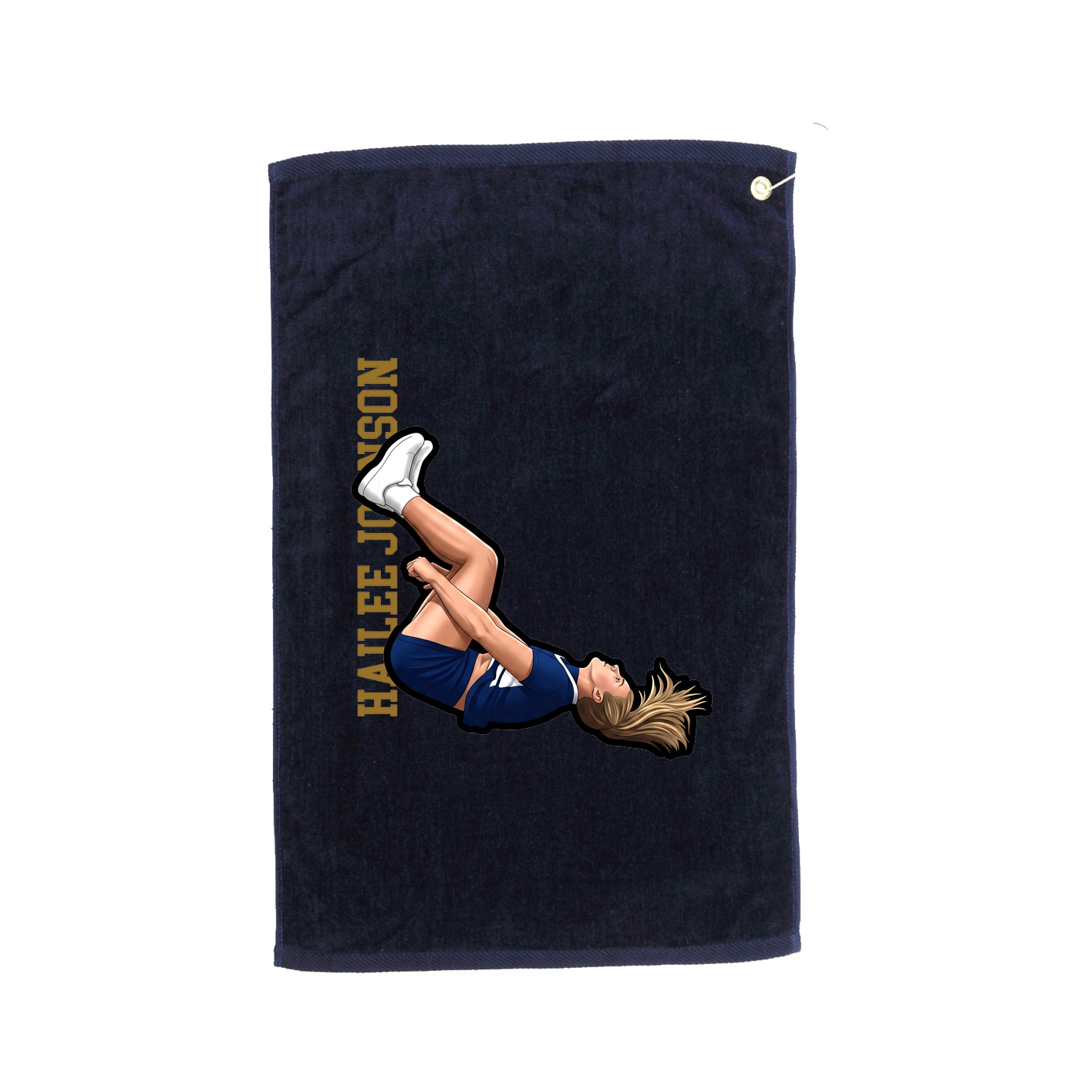 Golf Towel — Name Vertical in Navy