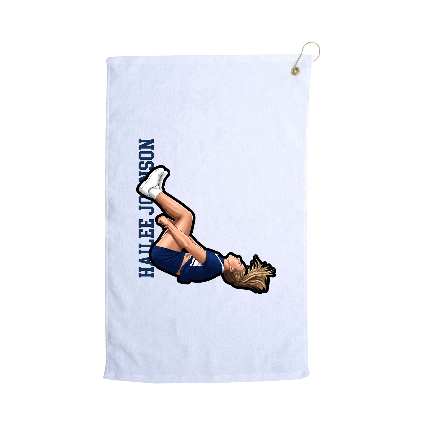 Golf Towel — Name Vertical in White