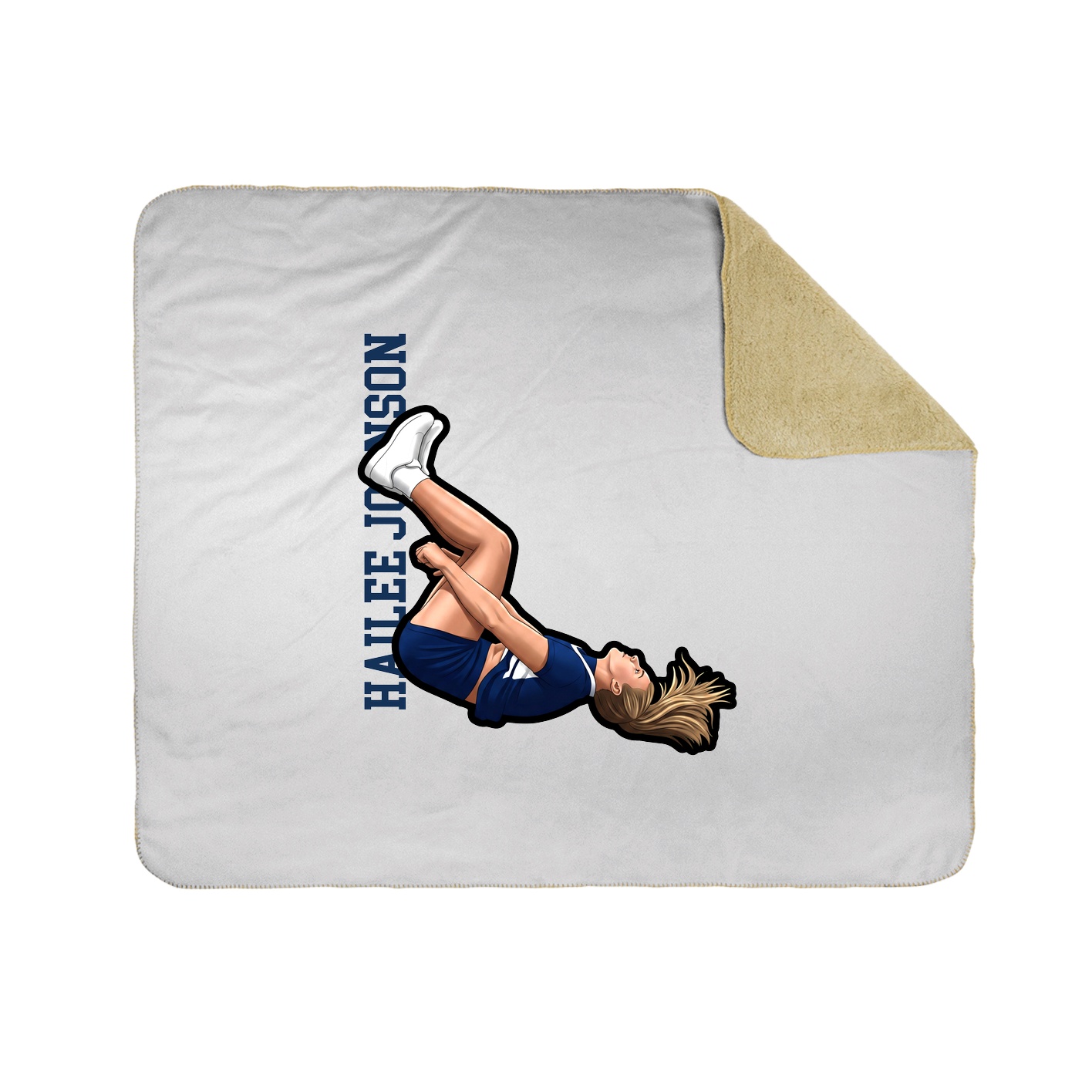 Throw Blanket — Name Vertical in White