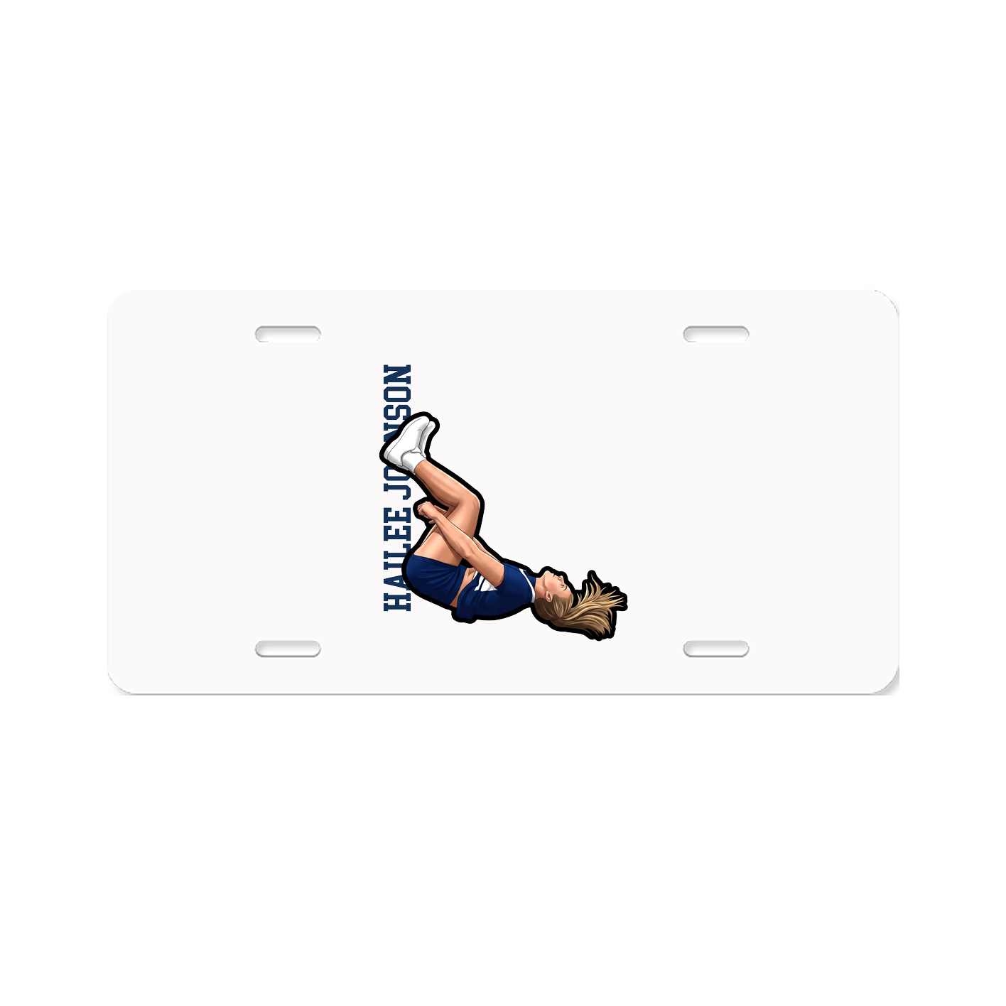 License Plate — Name Vertical in Classic