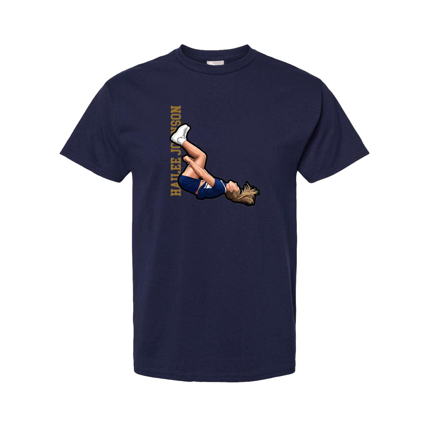 Tee — Name Vertical in Navy