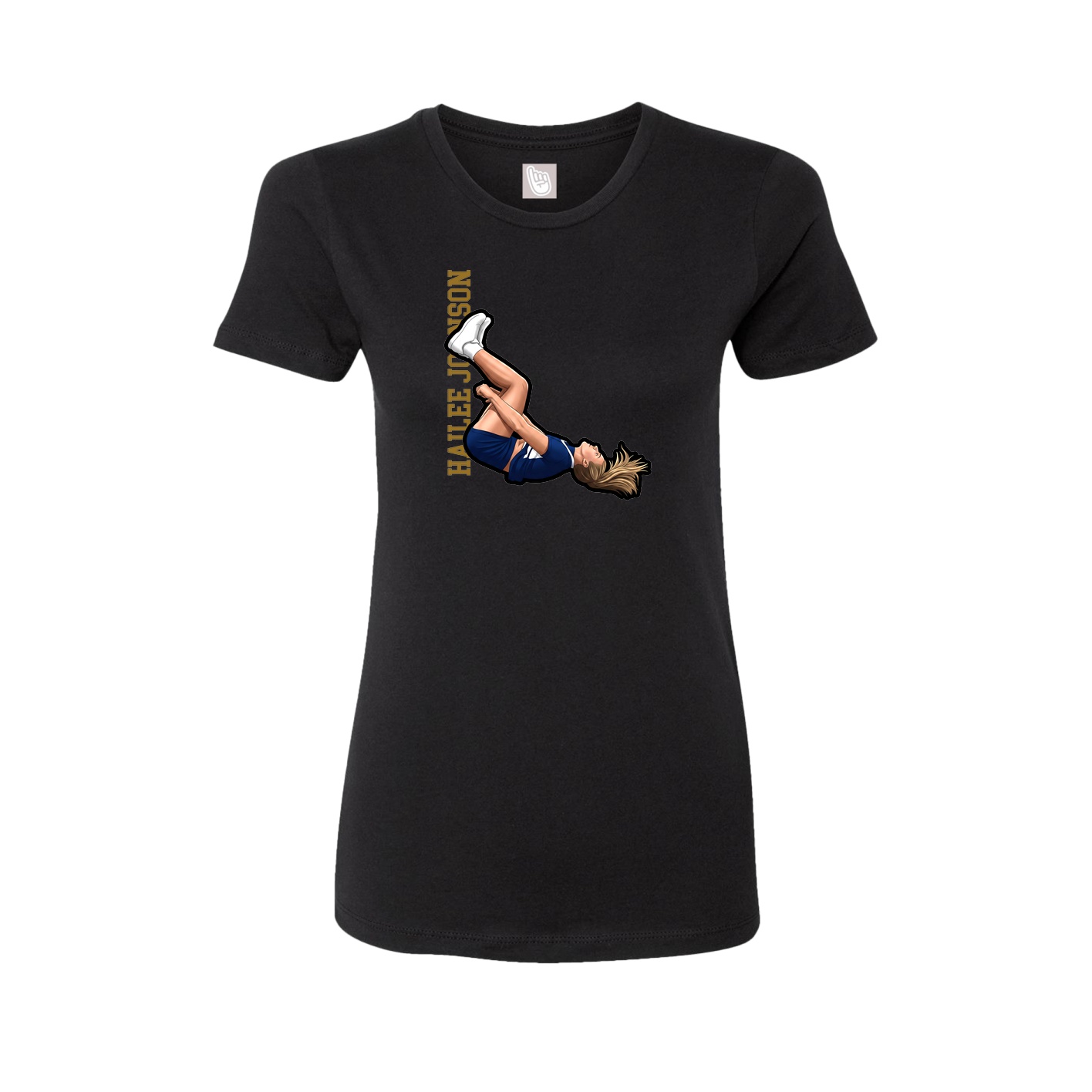 Womens Tee — Name Vertical in Black
