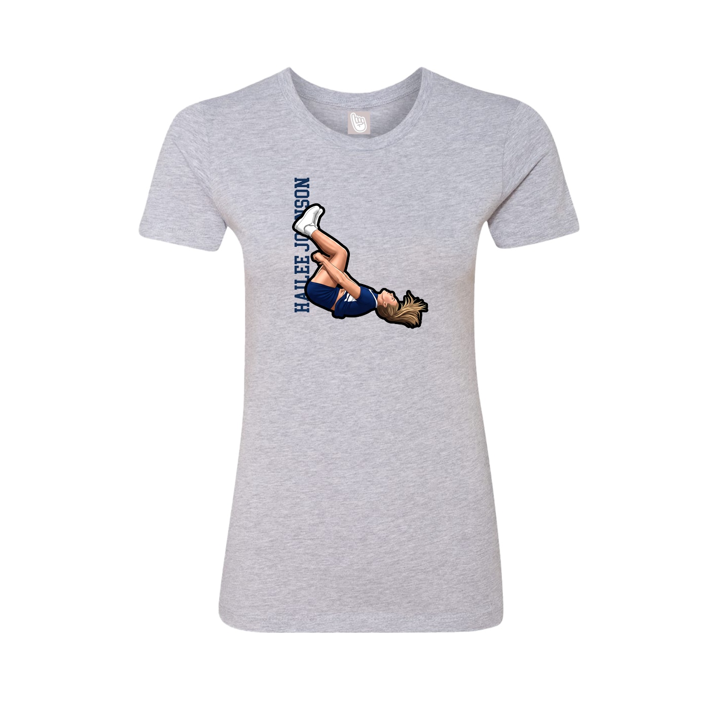 Womens Tee — Name Vertical in Grey