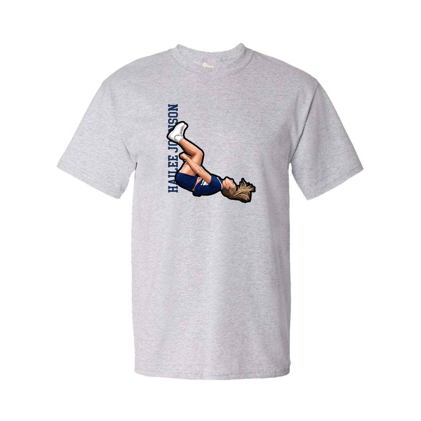 Youth Tee — Name Vertical in Grey