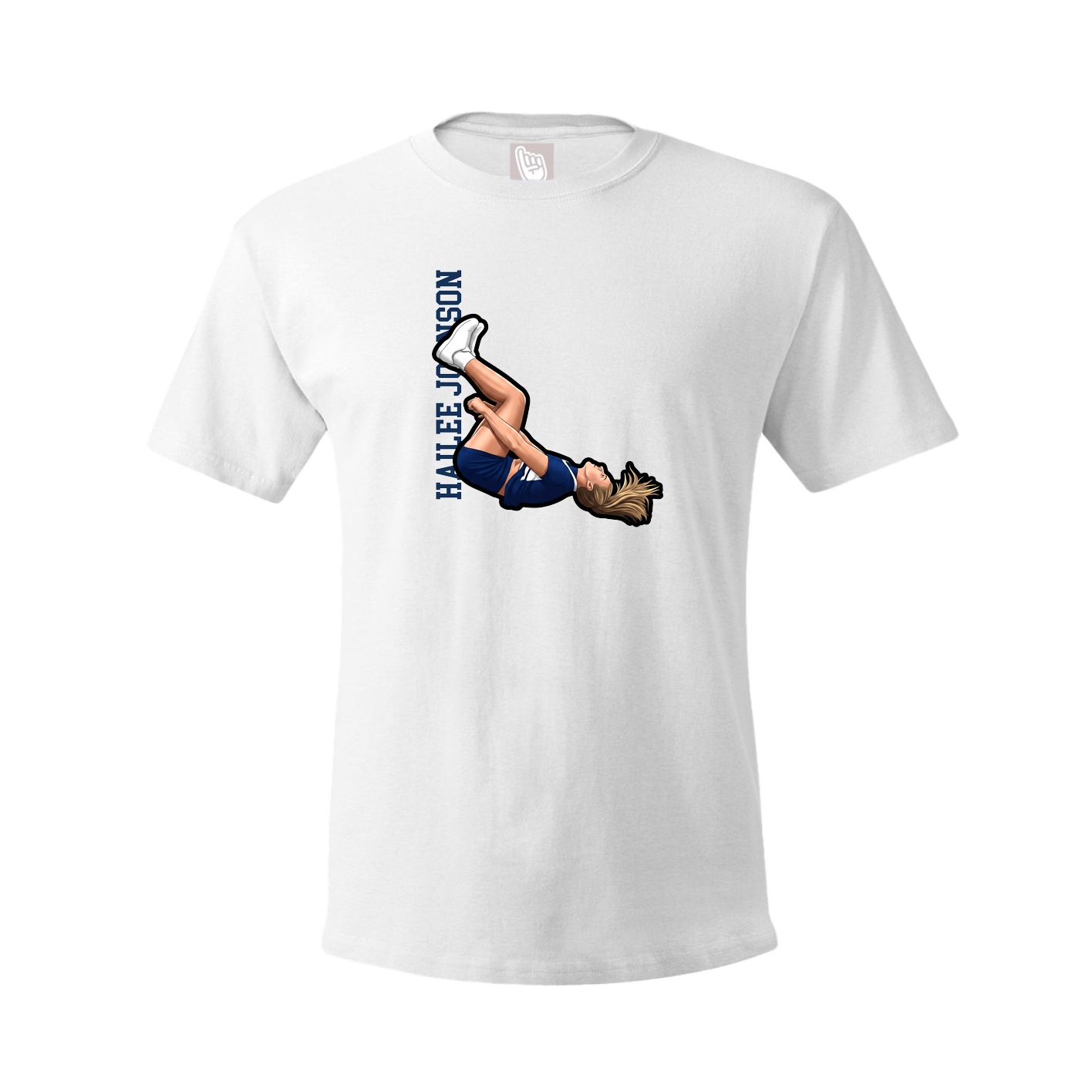 Youth Tee — Name Vertical in White