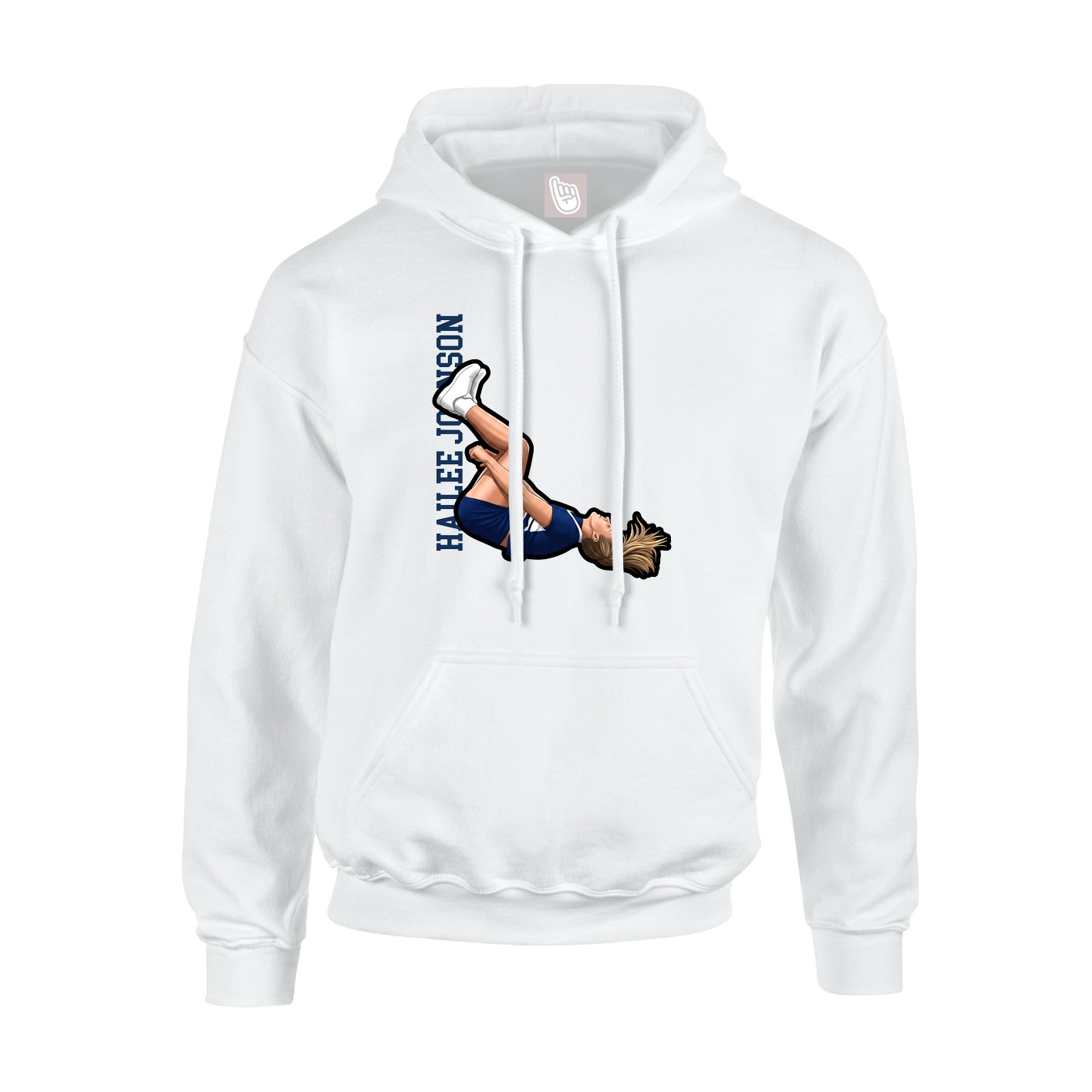 Youth Hoodie — Name Vertical in White