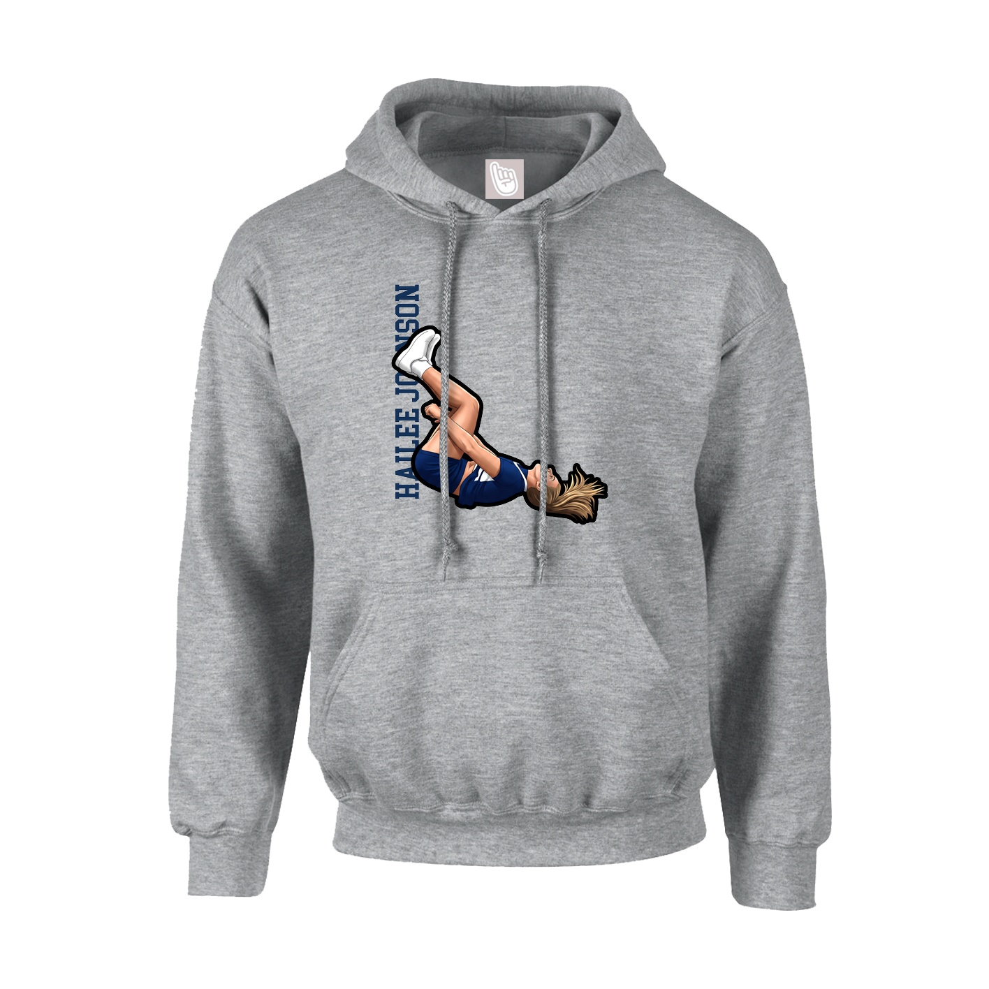 Youth Hoodie — Name Vertical in Grey