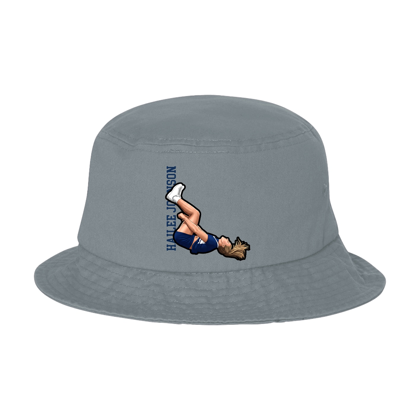 Bucket Cap — Name Vertical in Grey