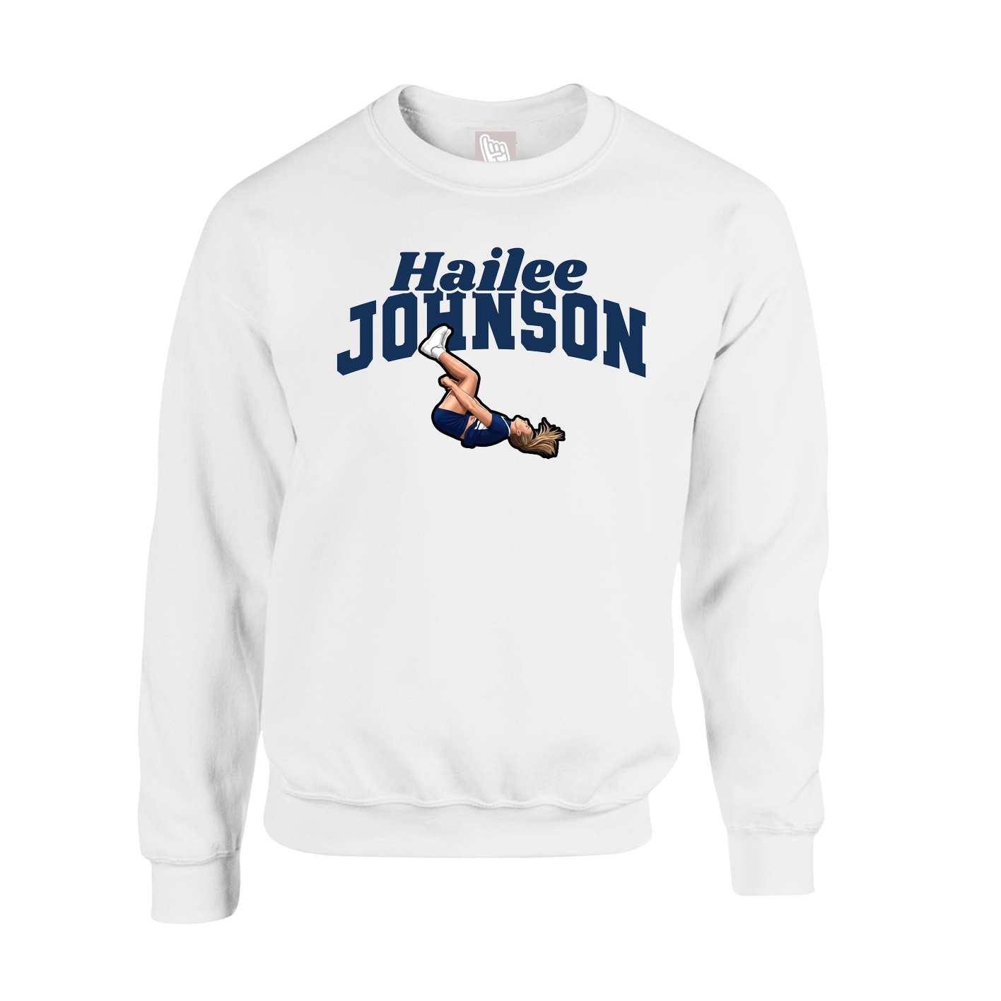 Fleece Crew — Signature Arch in White