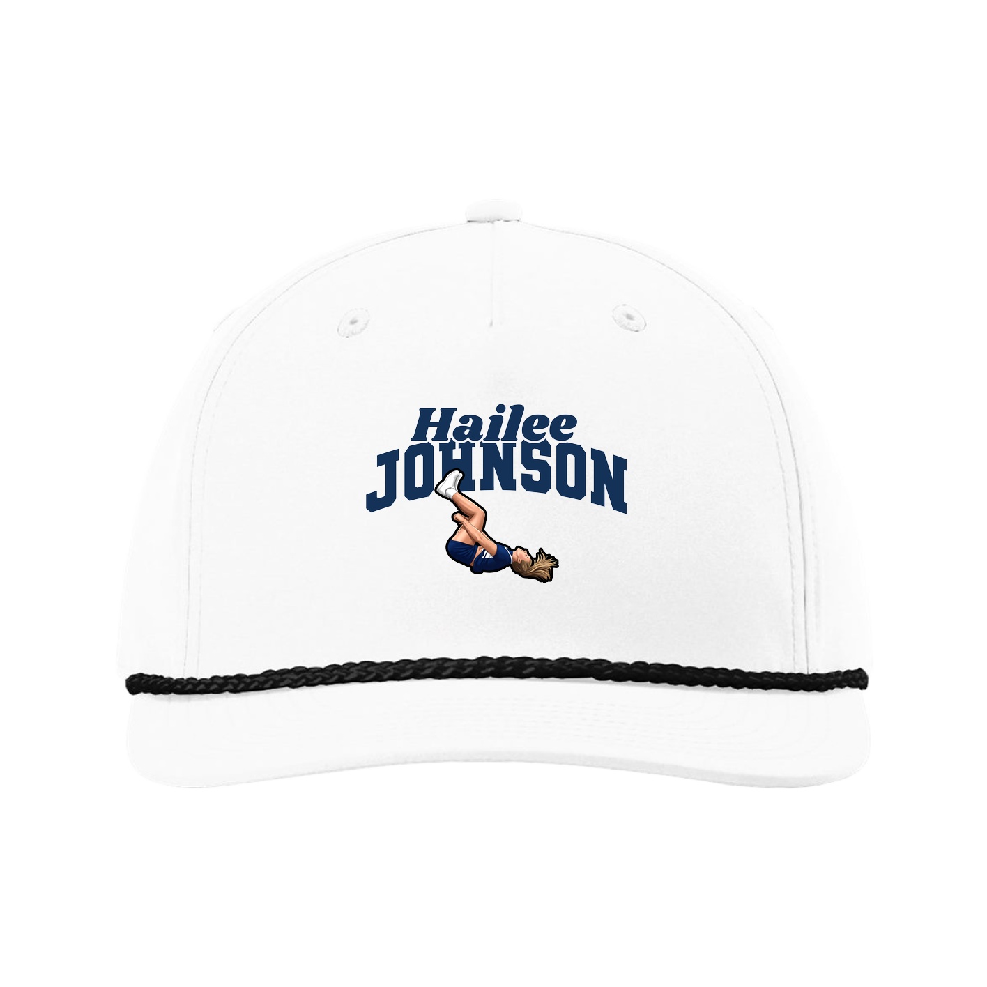 Five-Panel Classic Rope Cap — Signature Arch in White