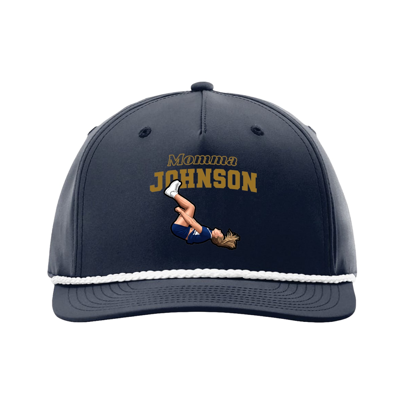 Five-Panel Classic Rope Cap — Mothers Day Block in Navy