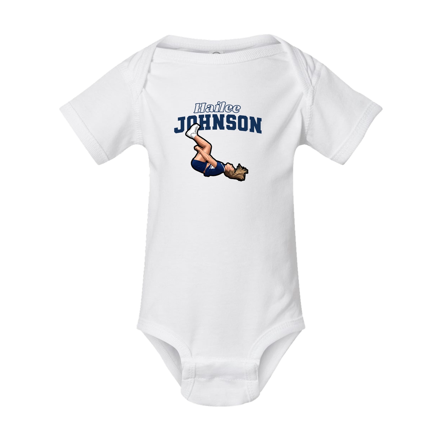 Baby Onesie — Name Arch in White