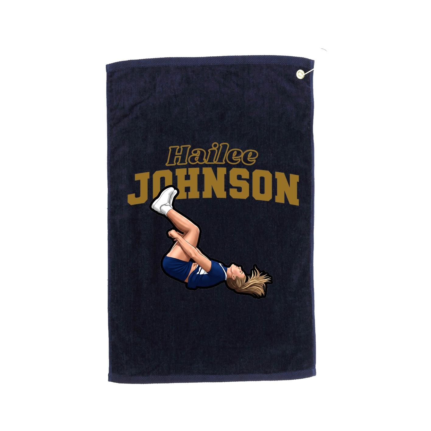Golf Towel — Name Arch in Navy