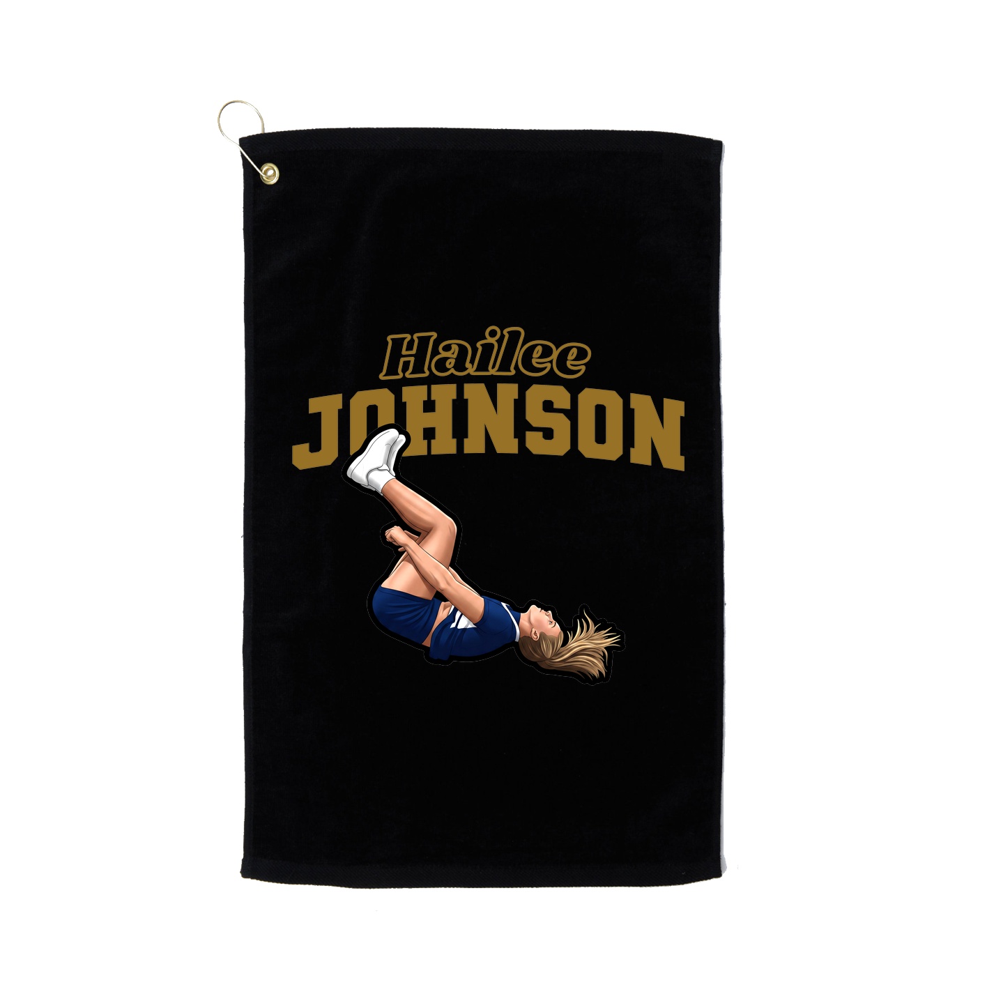 Golf Towel — Name Arch in Black