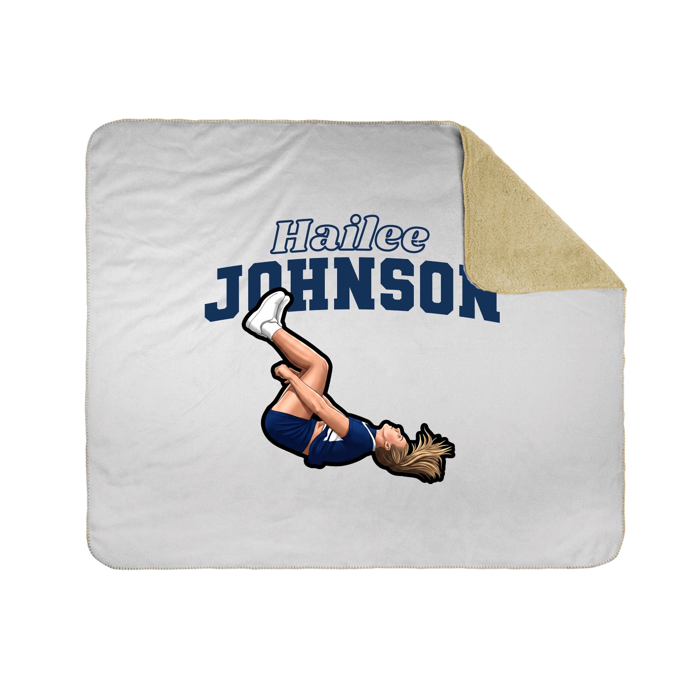 Throw Blanket — Name Arch in White