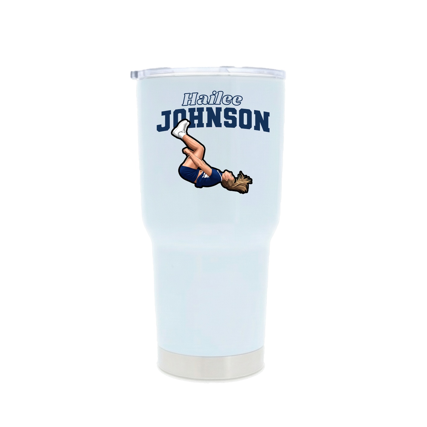 30oz Stainless Steel Tumbler — Name Arch in White