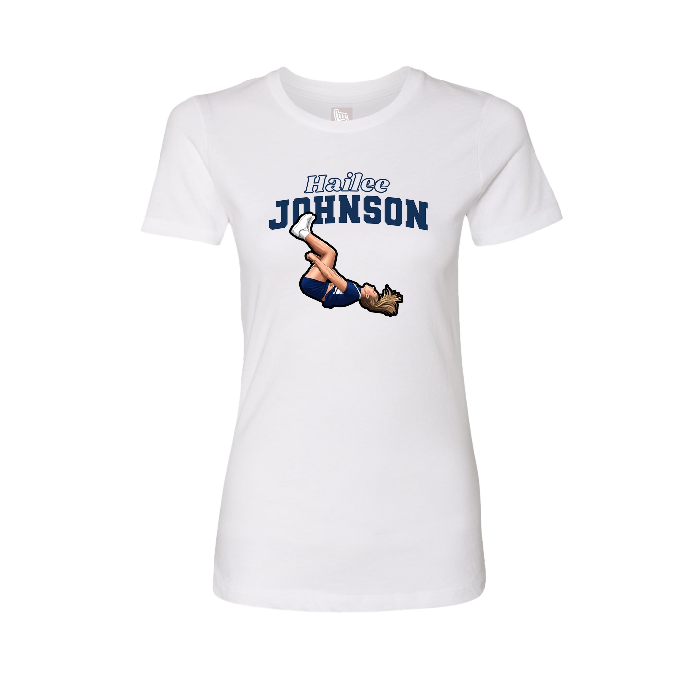 Womens Tee — Name Arch in White