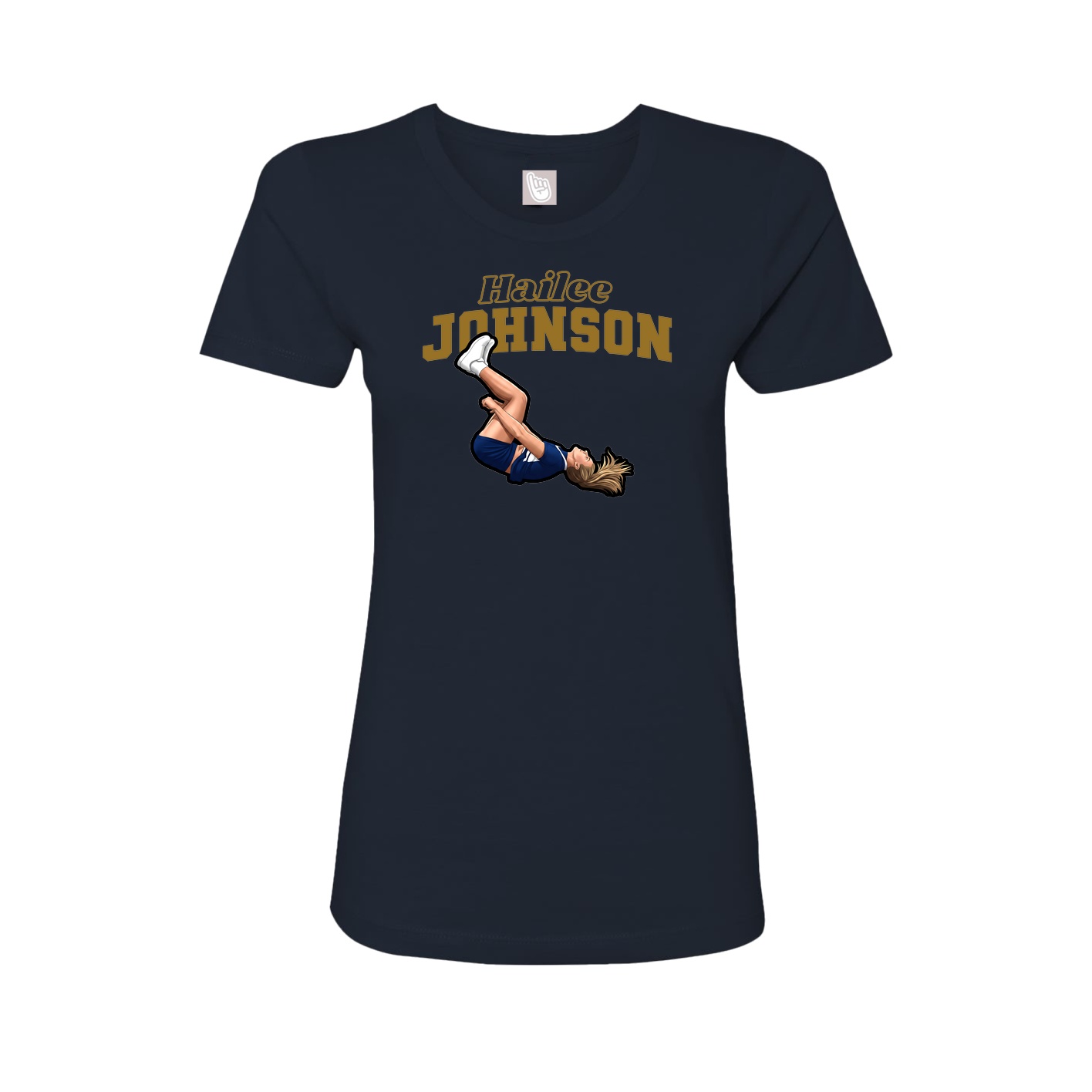 Fitted Women's Tee — Name Arch in Navy