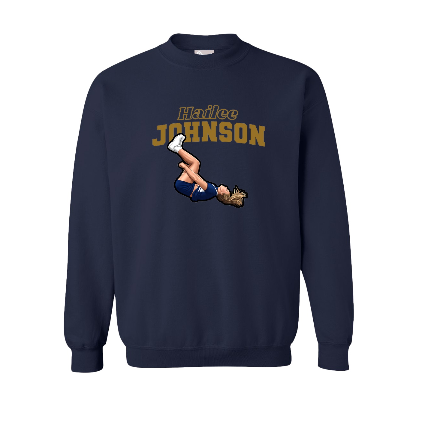 Fleece Crew — Name Arch in Navy