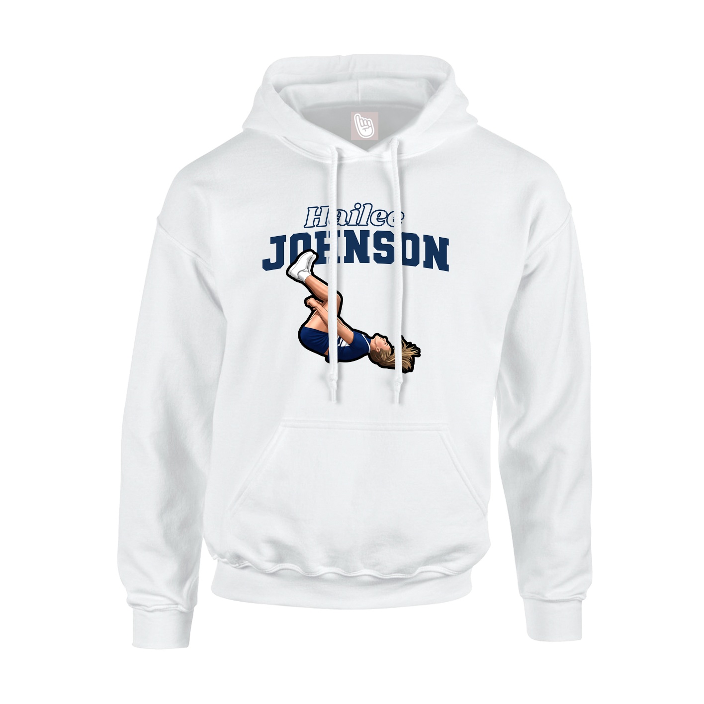 Youth Hoodie — Name Arch in White