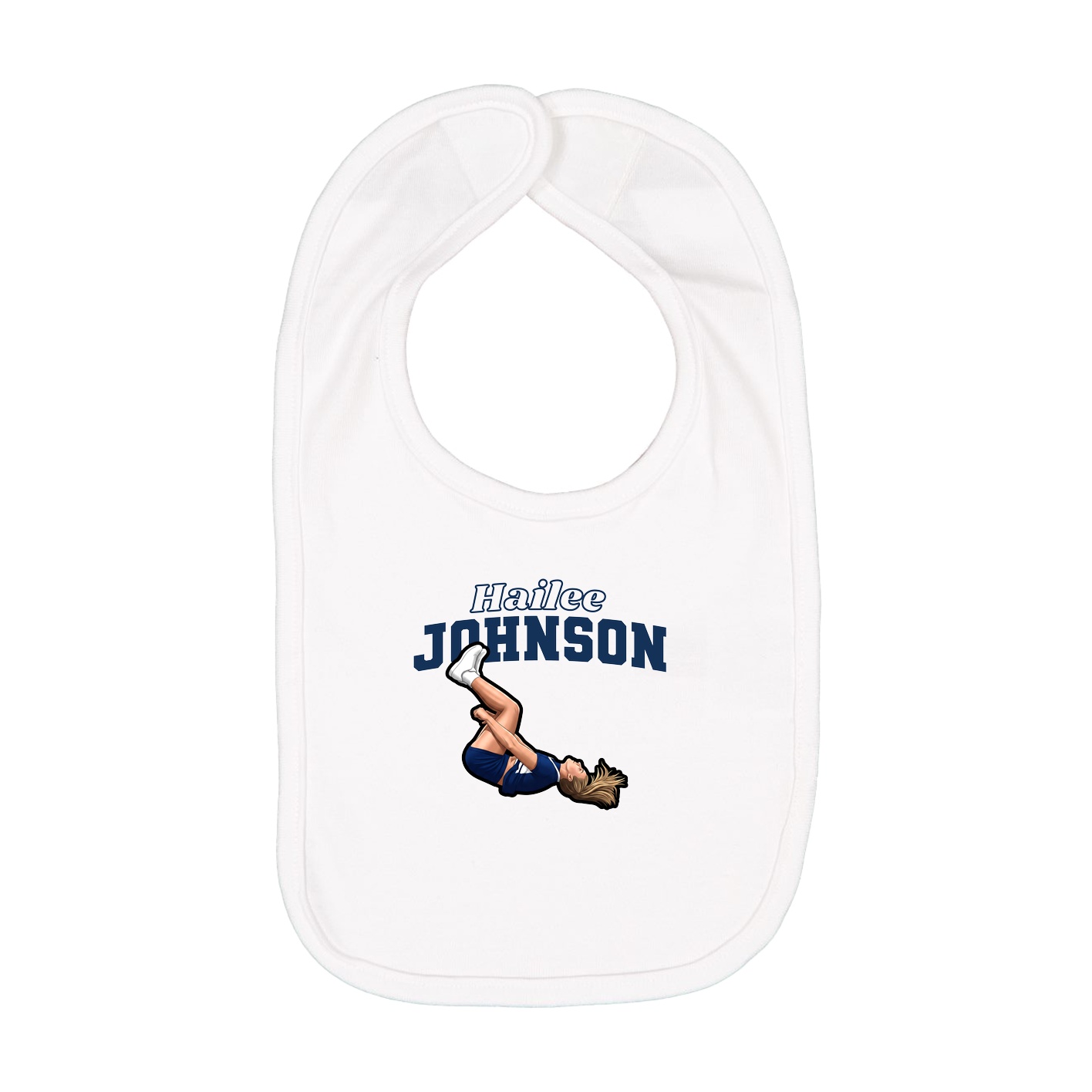 Infant Bib — Name Arch in White
