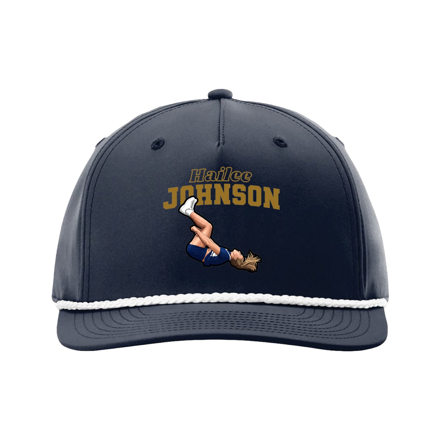 Five-Panel Classic Rope Cap — Name Arch in Navy