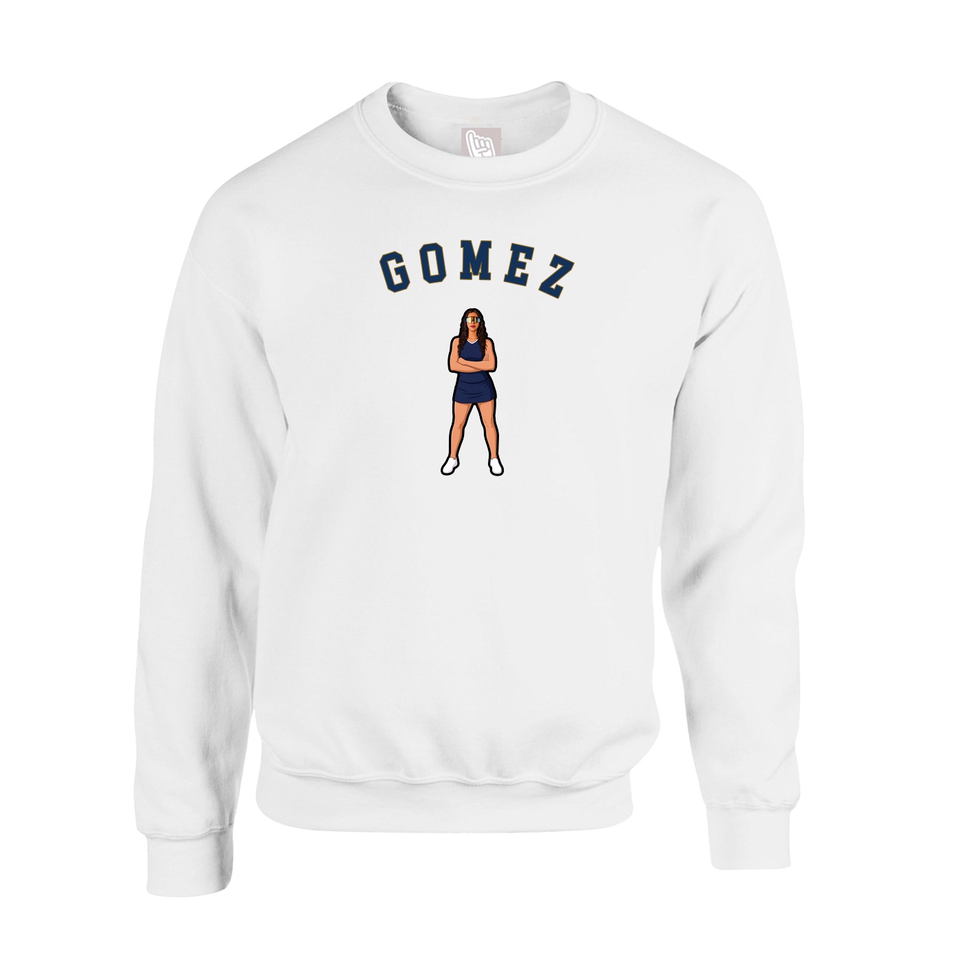 Fleece Crew — Shirsey Arch in White