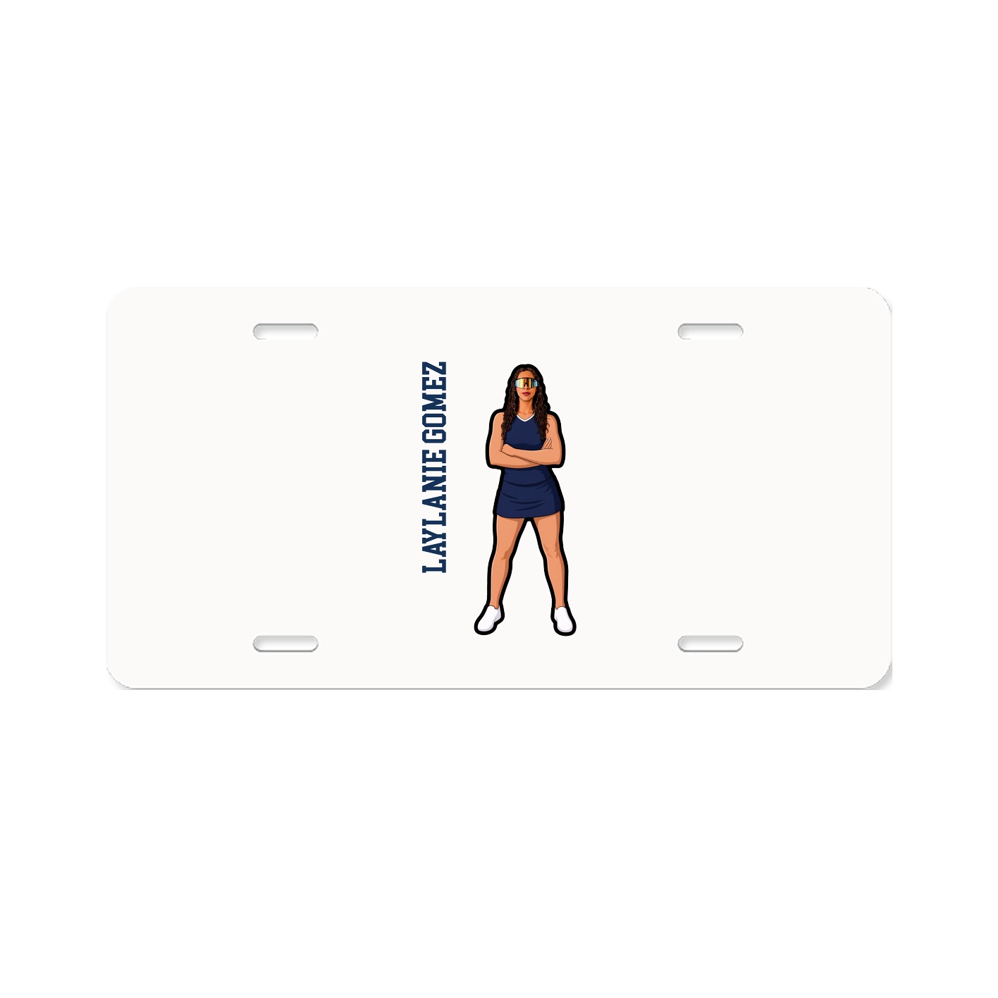 License Plate — Name Vertical in Classic